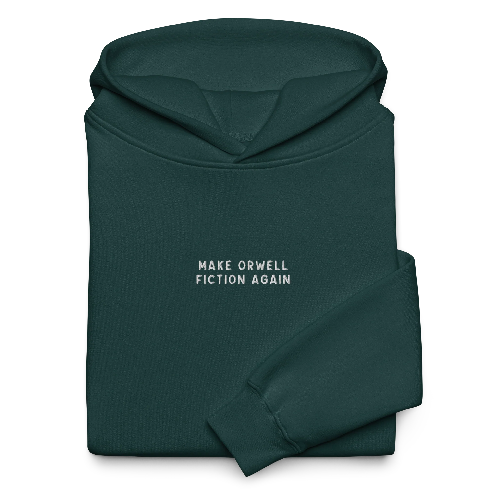 Make Orwell Fiction Again Embroidered Premium Oversized Hoodie - Image 3