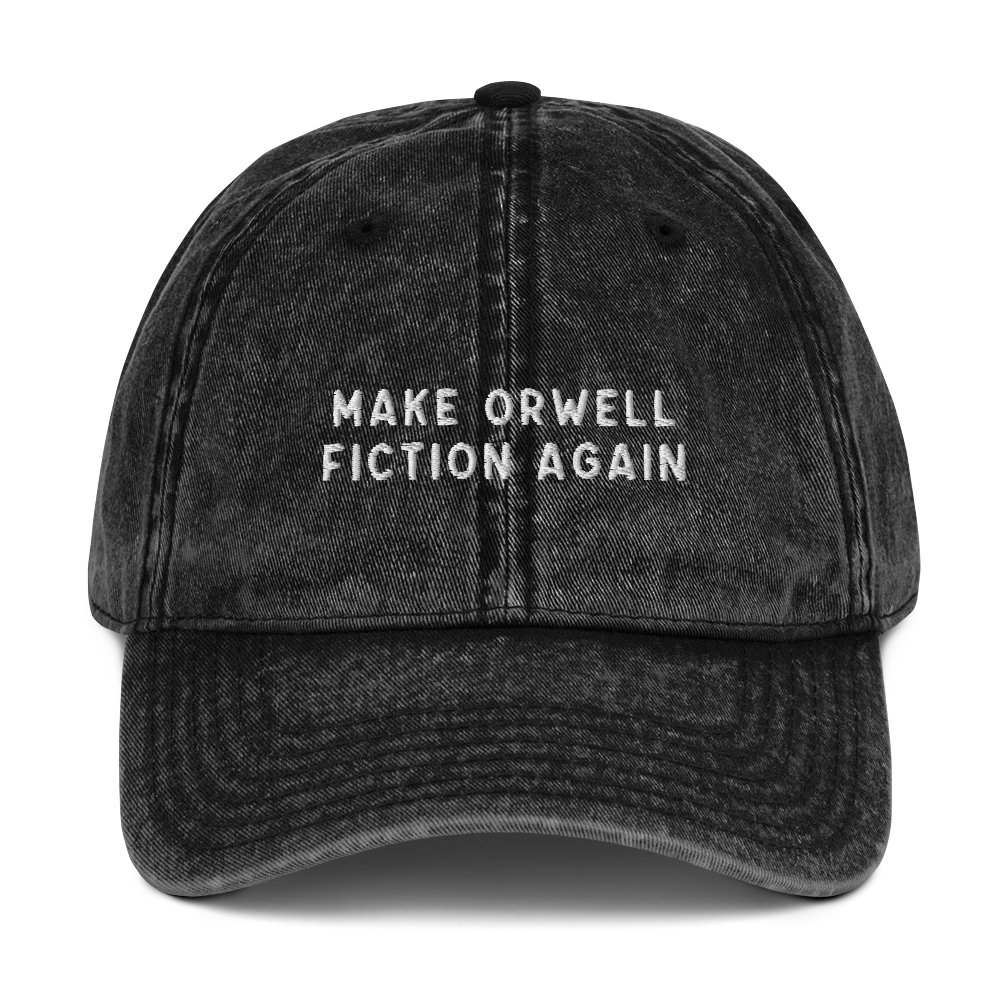 Make Orwell Fiction Again Embroidered Vintage Cap - Image 3