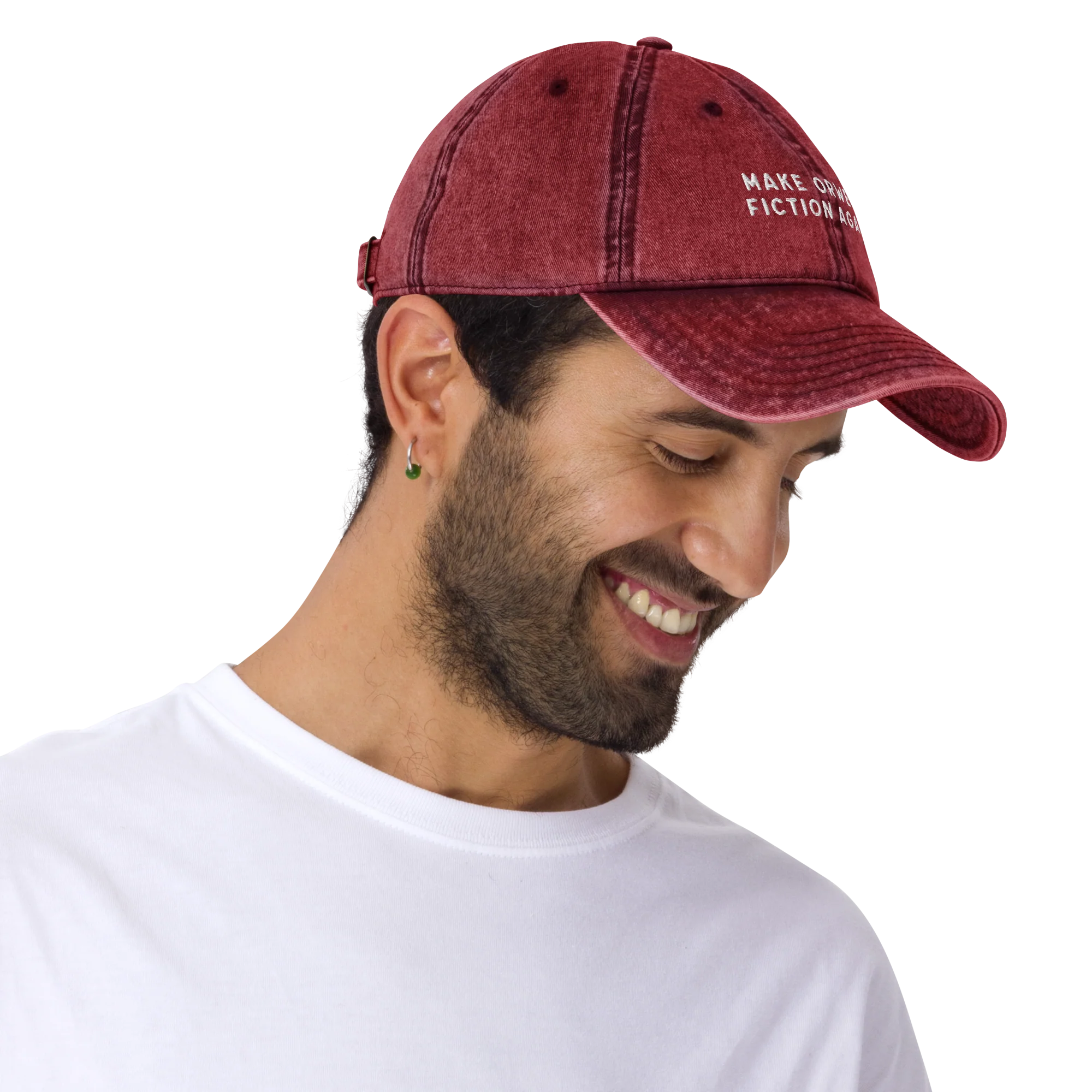 Make Orwell Fiction Again Embroidered Vintage Cap - Image 5