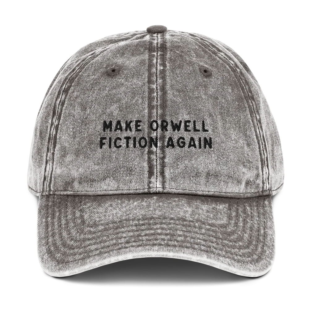 Make Orwell Fiction Again Embroidered Vintage Cap - Image 9