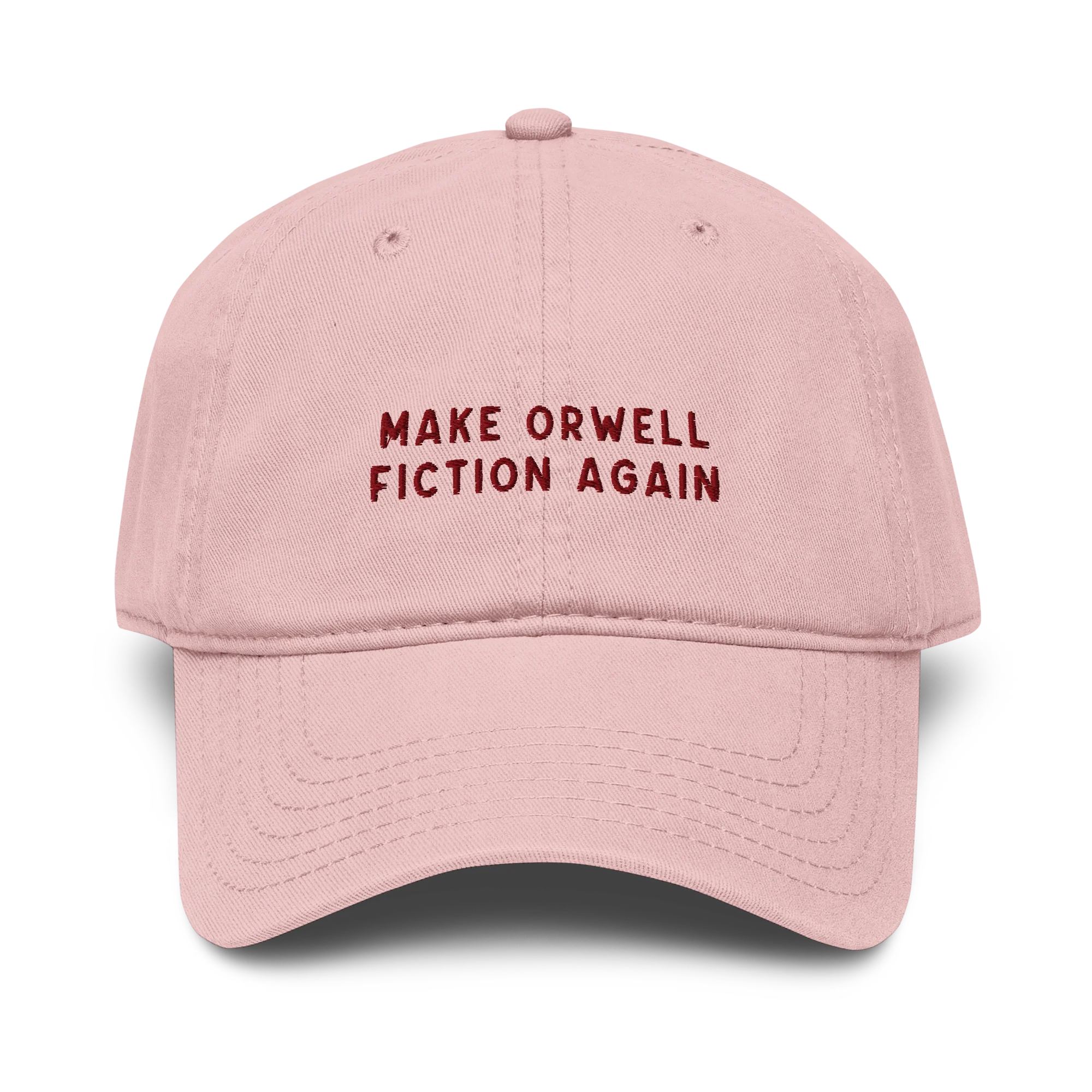 Make Orwell Fiction Again Embroidered Vintage Wash Baseball Cap - Image 2