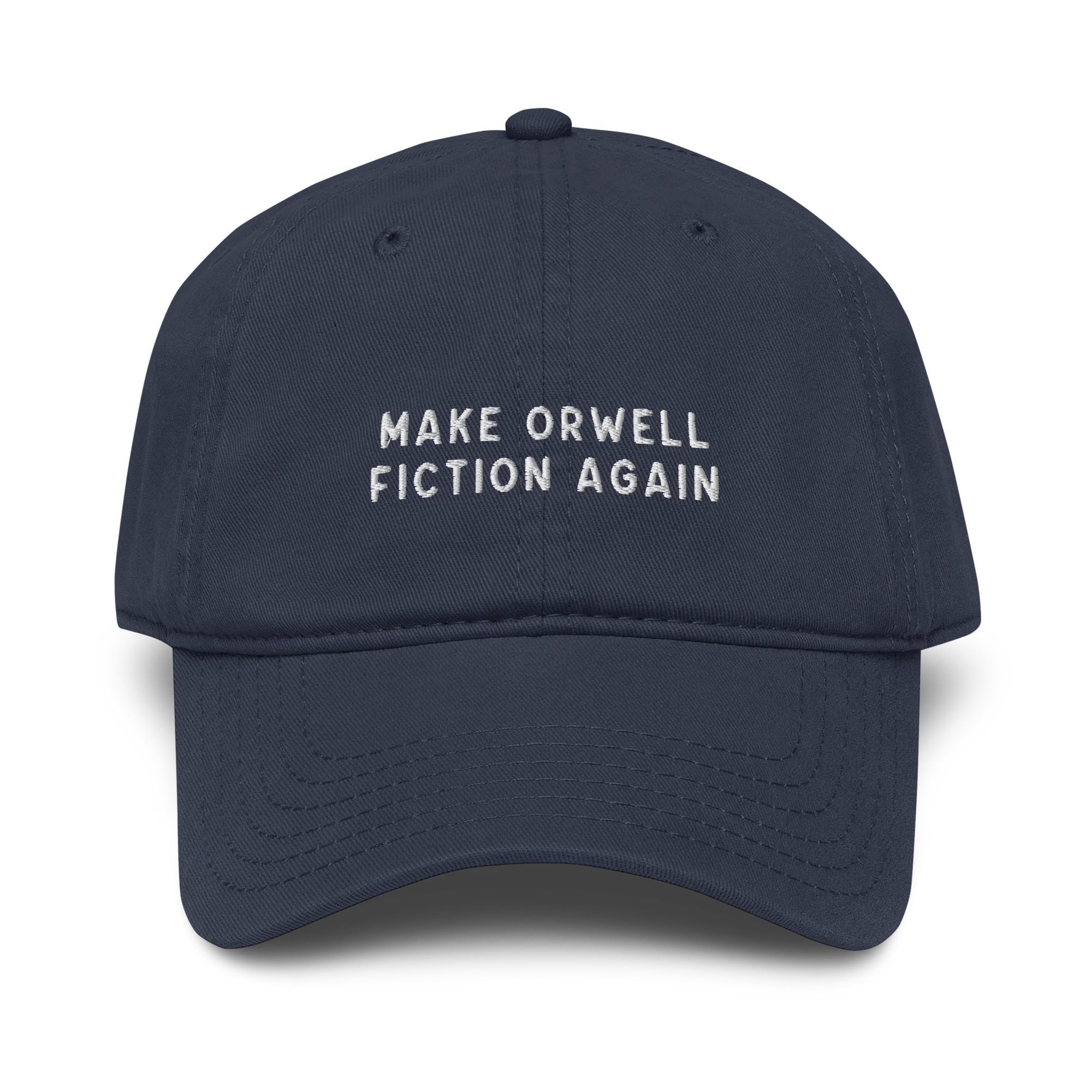 Make Orwell Fiction Again Embroidered Vintage Wash Baseball Cap - Image 6