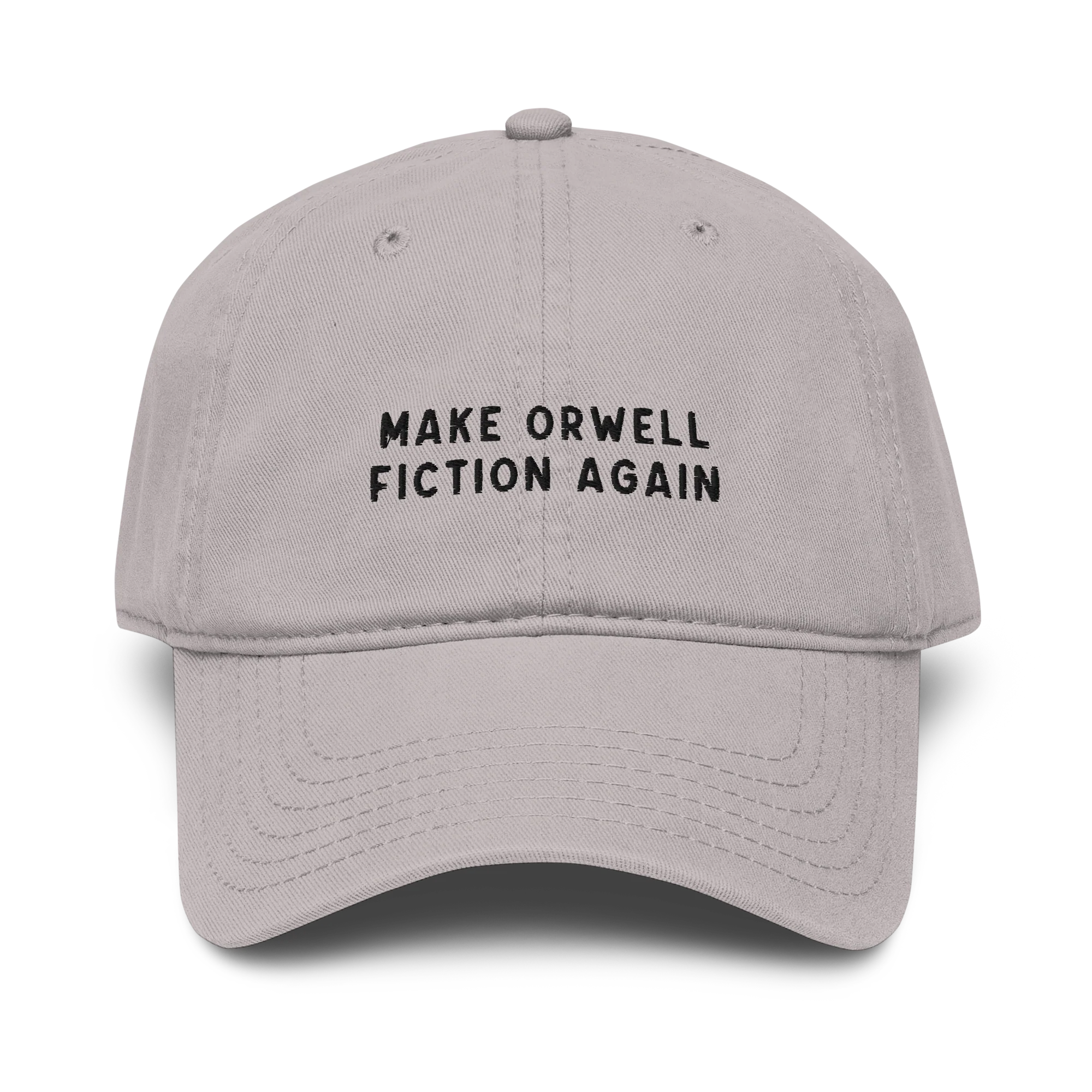 Make Orwell Fiction Again Embroidered Vintage Wash Baseball Cap - Image 8