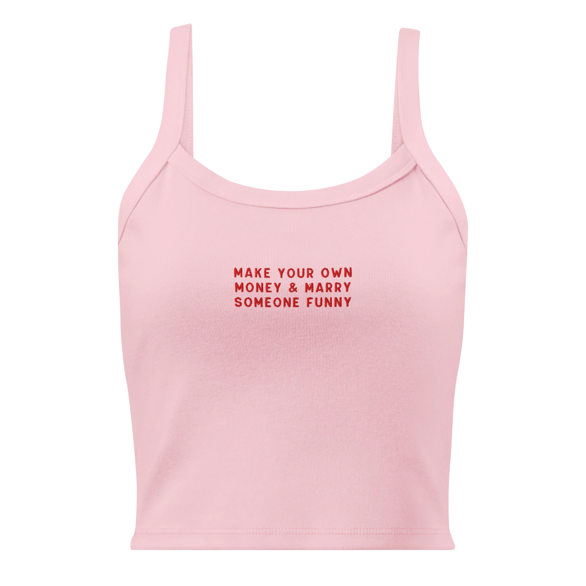 Make Your Own Money Marry Someone Funny Rib Embroidered Tank Top - Image 4