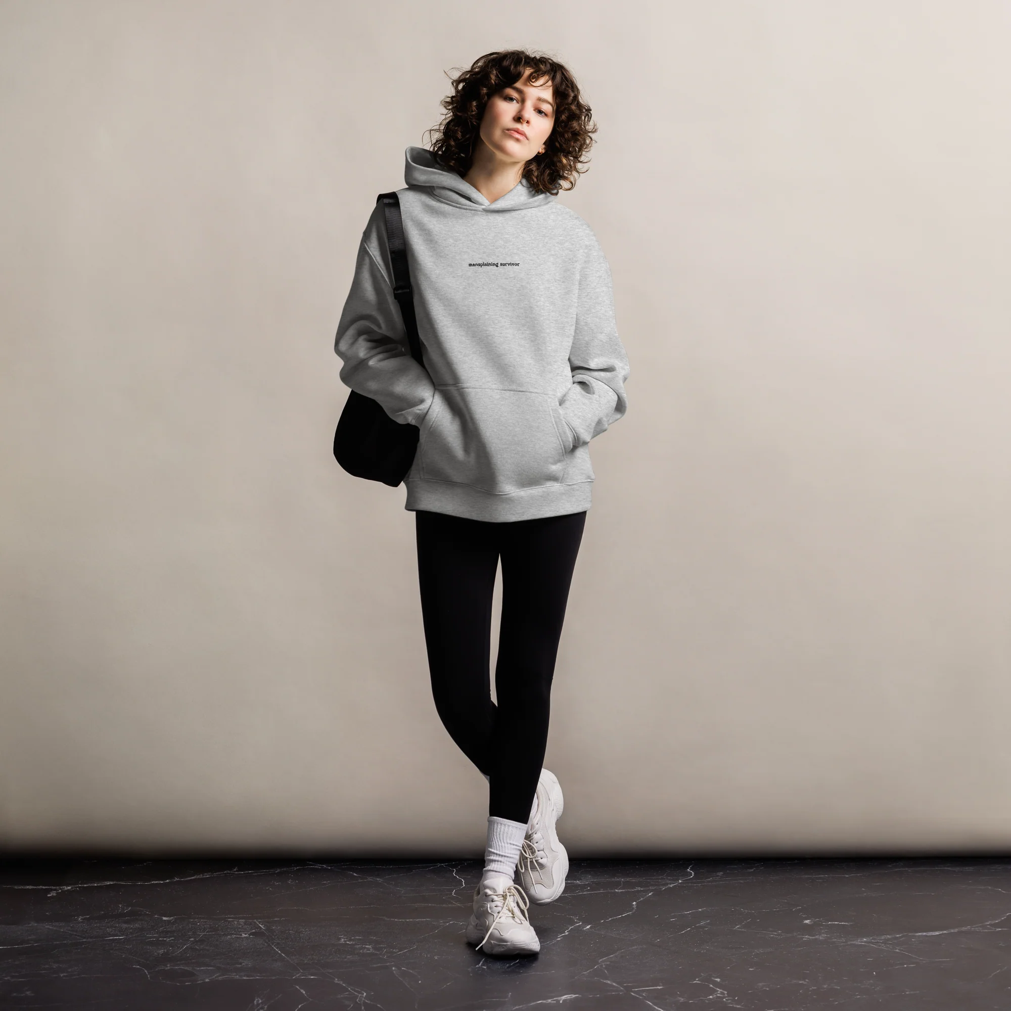 Mansplaining Survivor Embroidered Premium Oversized Hoodie - Image 6
