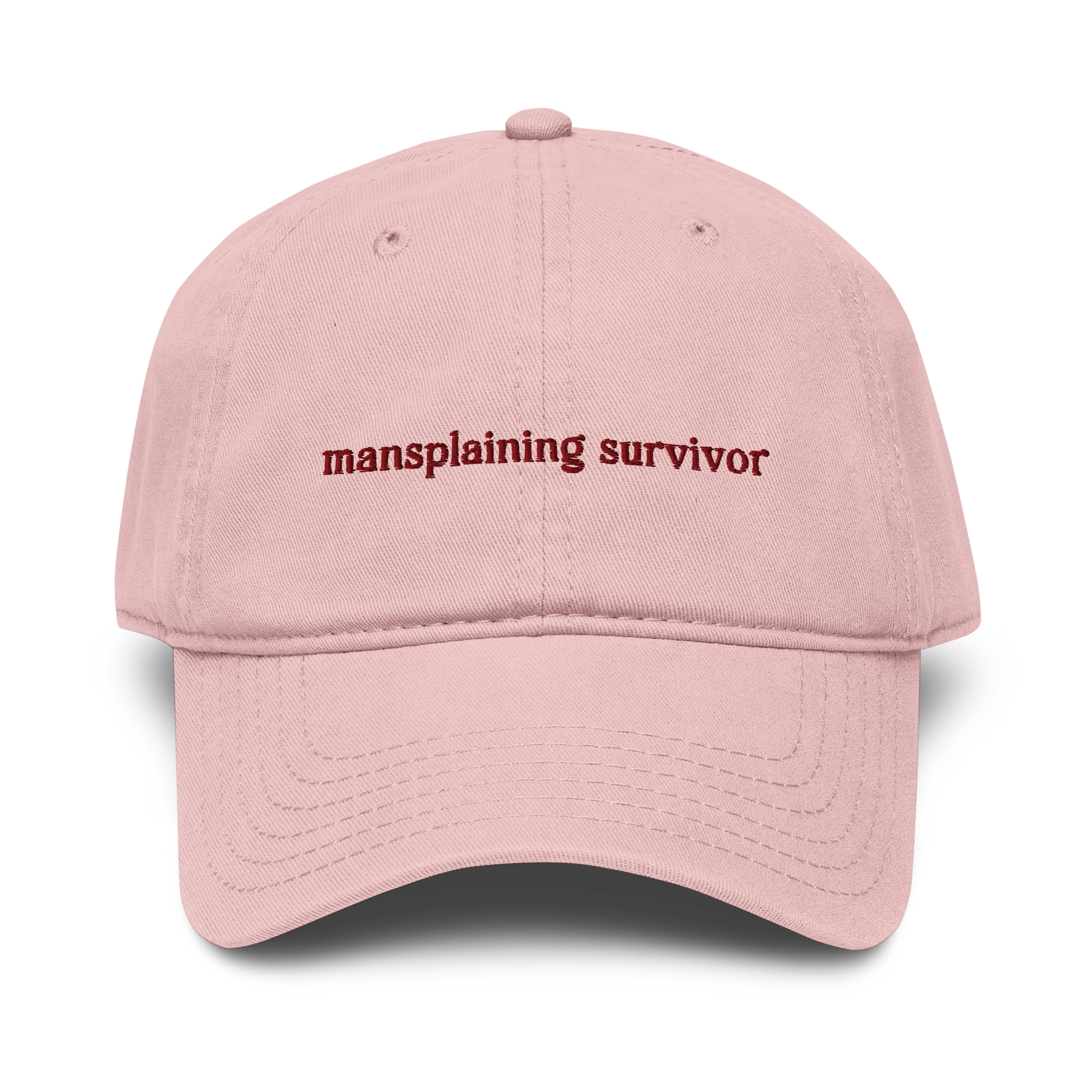 Mansplaining Survivor Embroidered Vintage Wash Baseball Cap
