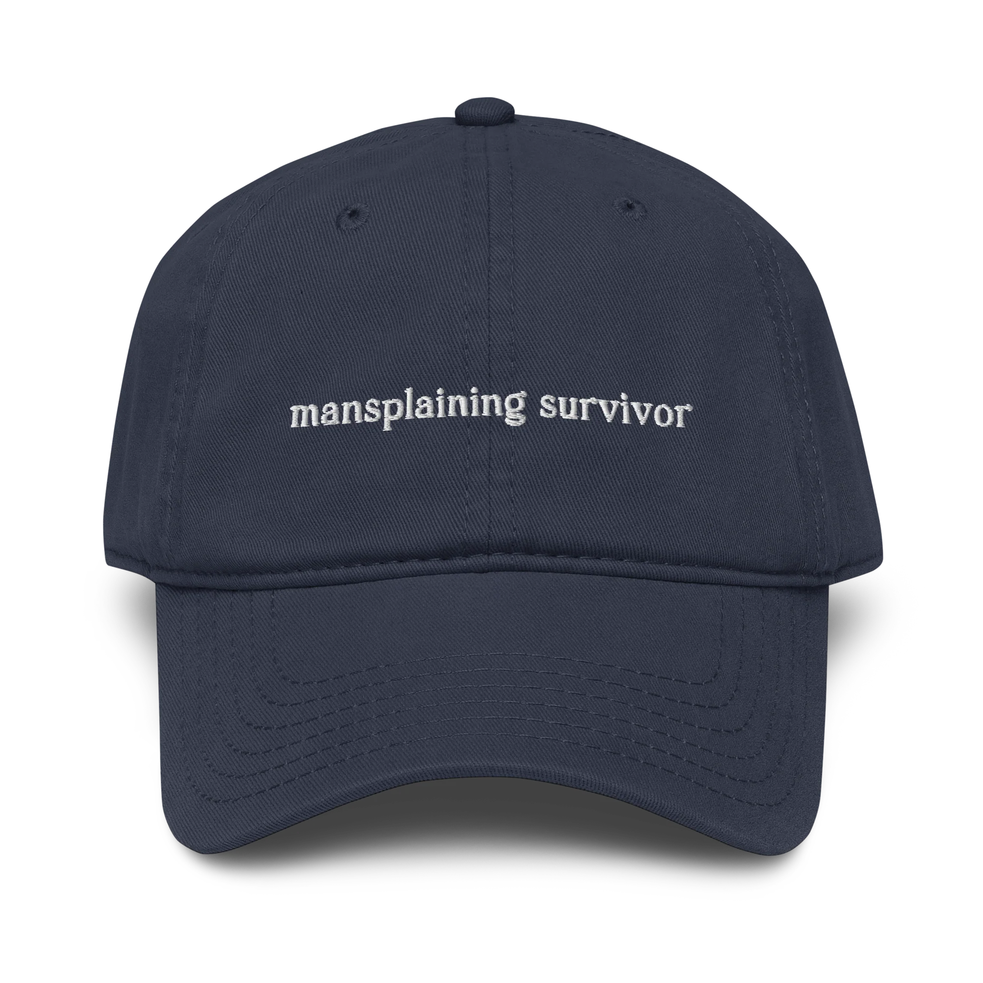 Mansplaining Survivor Embroidered Vintage Wash Baseball Cap - Image 4