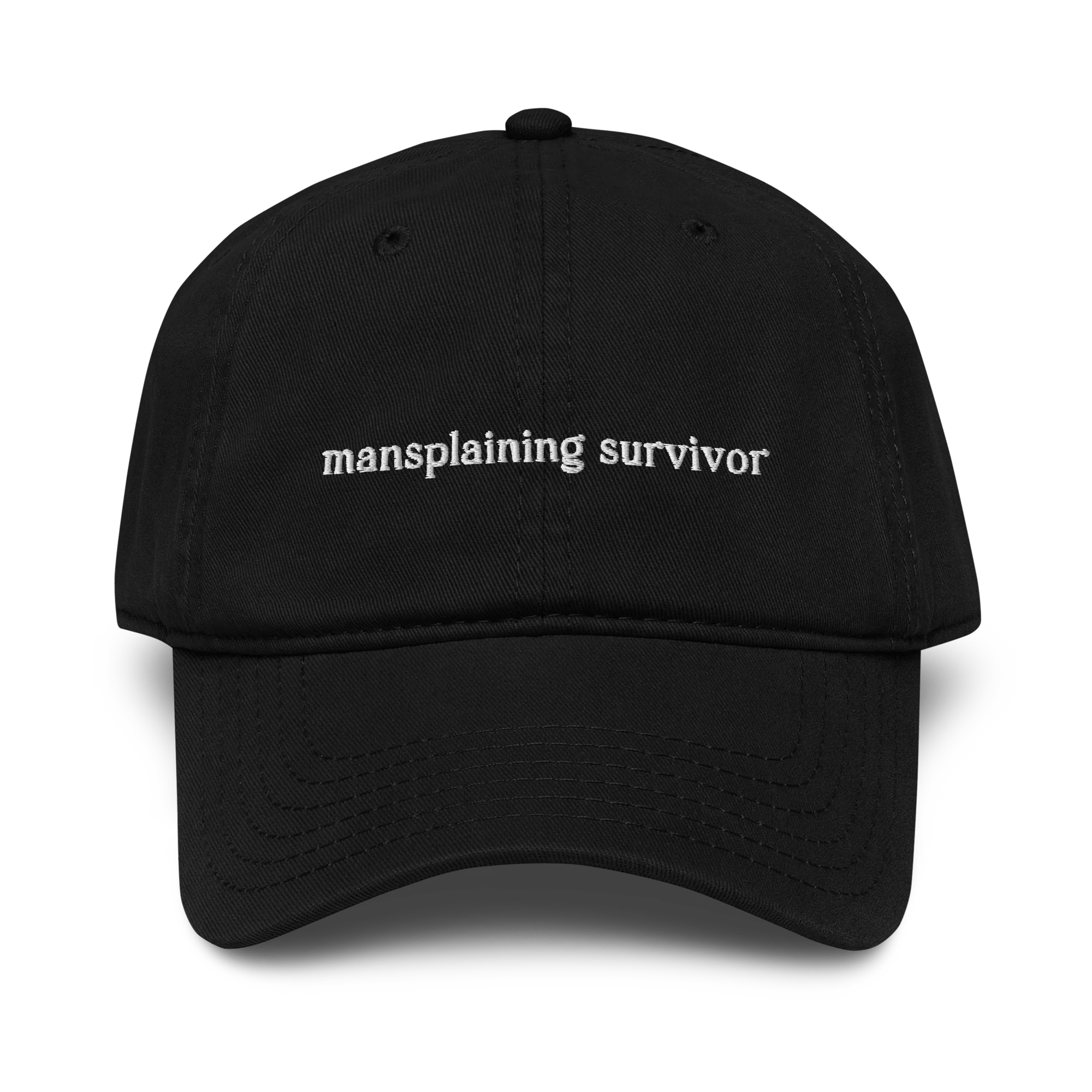 Mansplaining Survivor Embroidered Vintage Wash Baseball Cap - Image 7
