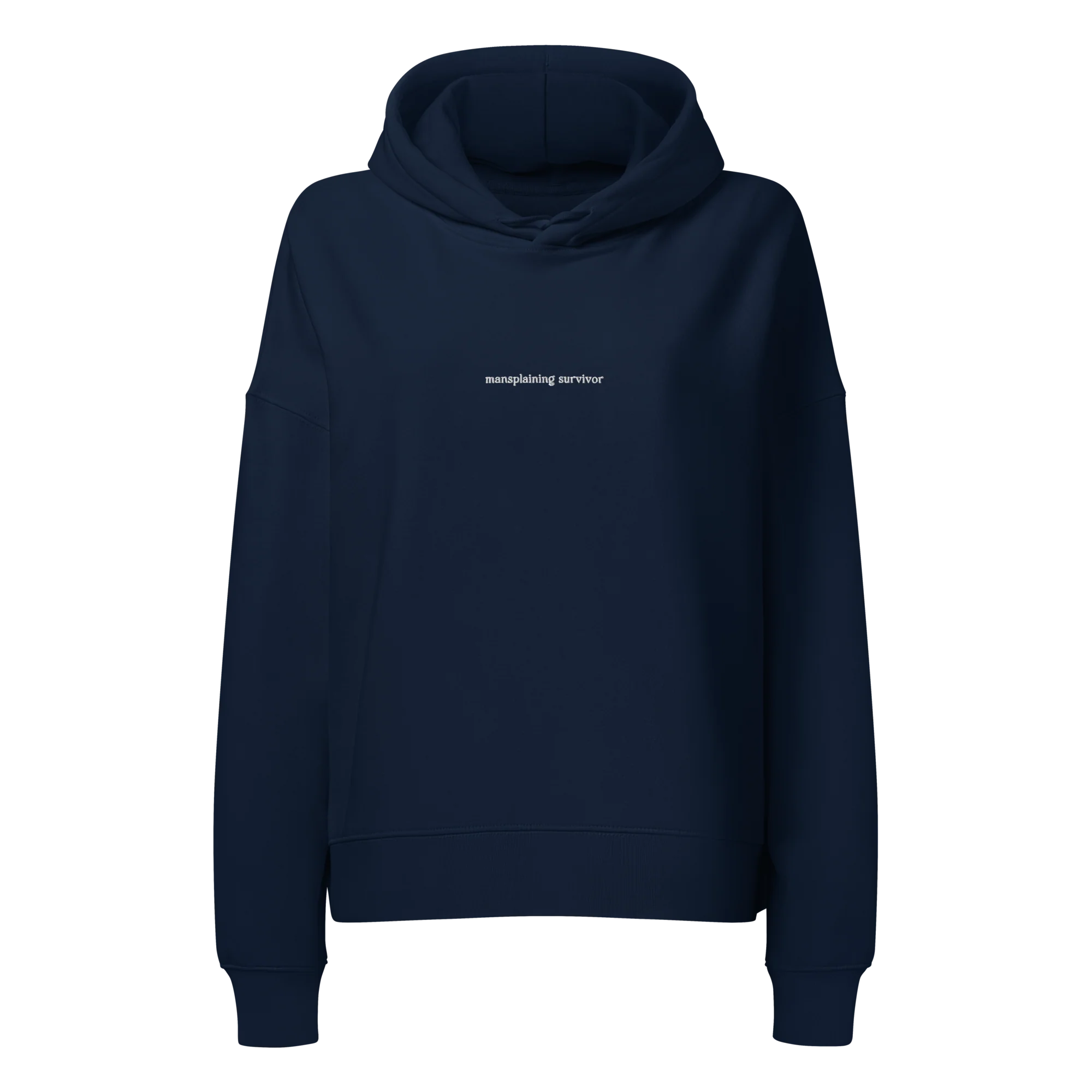 Mansplaining Survivor Embroidered Women’s Organic Hoodie