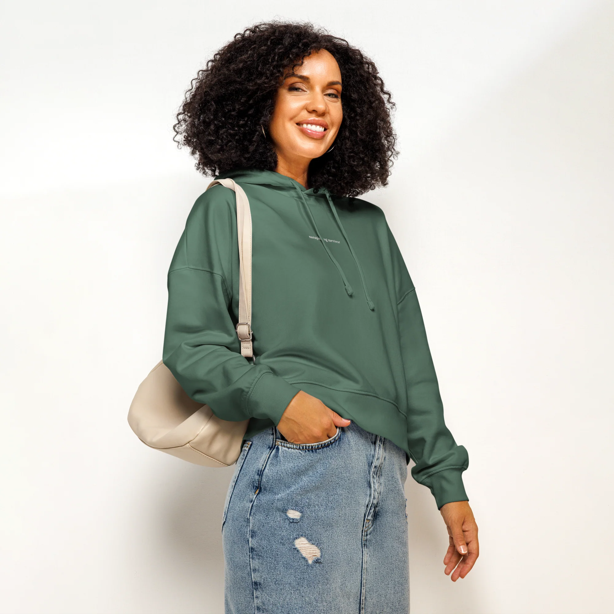Mansplaining Survivor Embroidered Women’s Organic Hoodie - Image 6