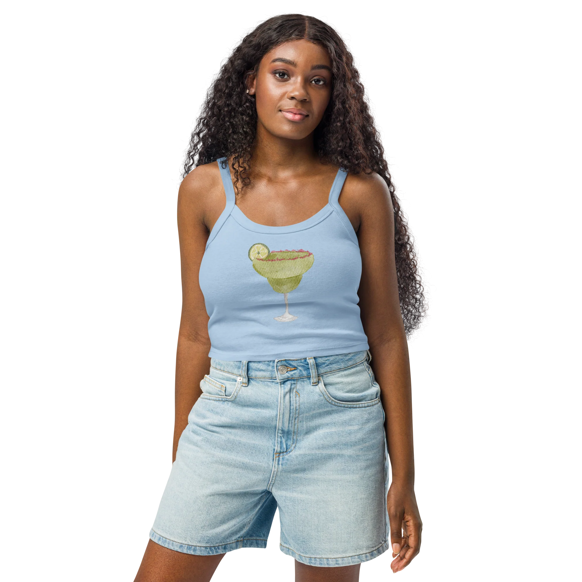 Margarita Watercolor Rib Tank Top - Image 5