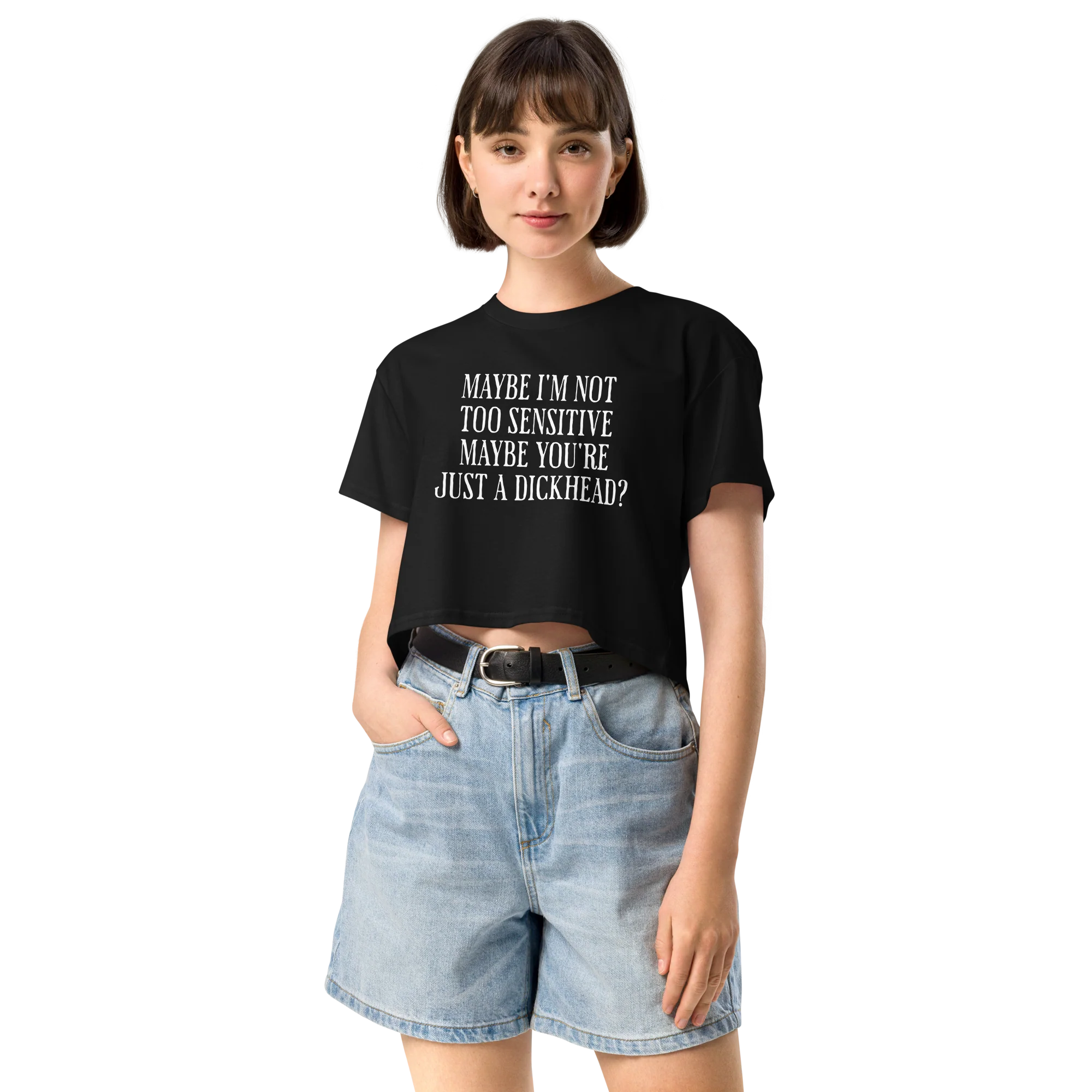 Maybe I'm Not Too Sensitive Crop Tee - Image 2