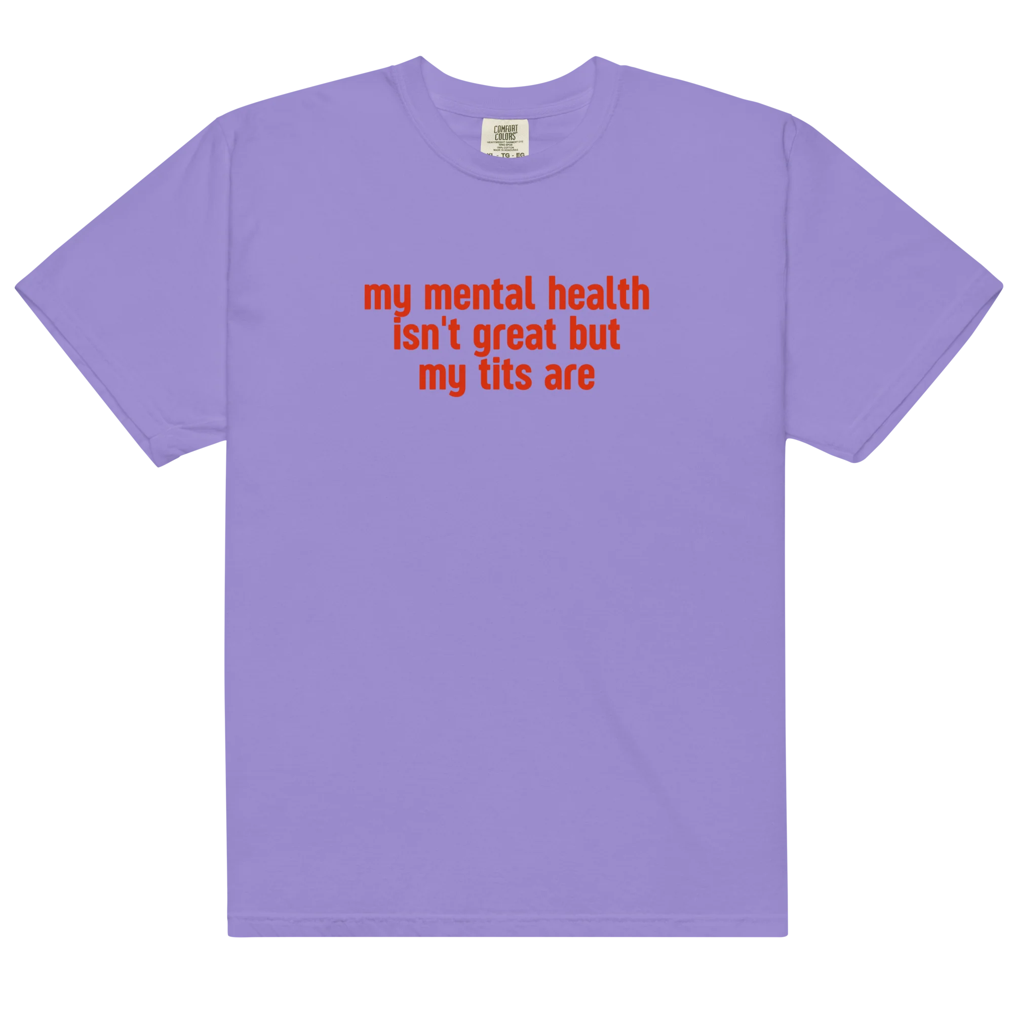 Mental Health Isn't Great Tits Are Classic T-Shirt - Image 10