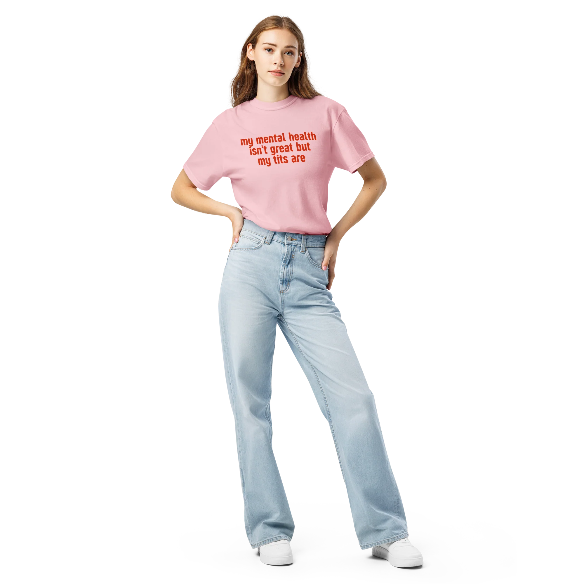 Mental Health Isn't Great Tits Are Classic T-Shirt - Image 6