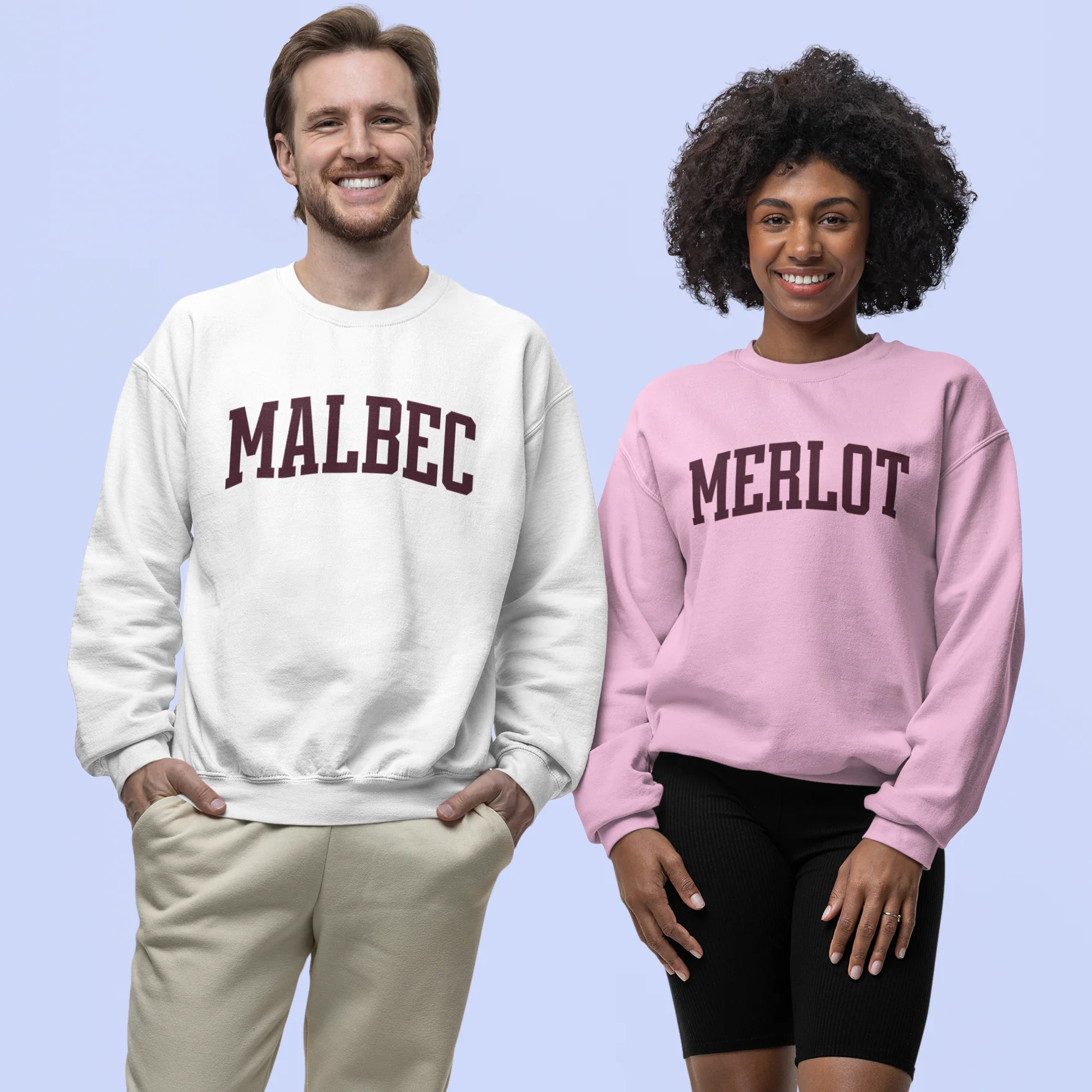 Malbec Red Wine Varsity Sweatshirt - Image 2