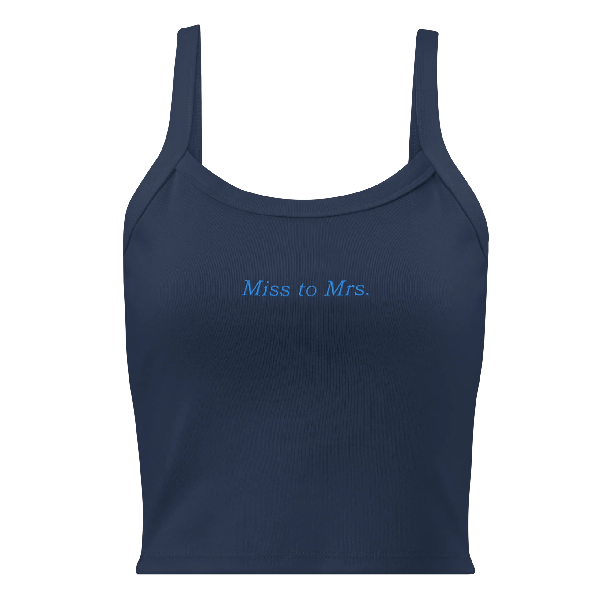 Miss to Mrs Bride Bachelorette Rib Embroidered Tank Top - Image 5