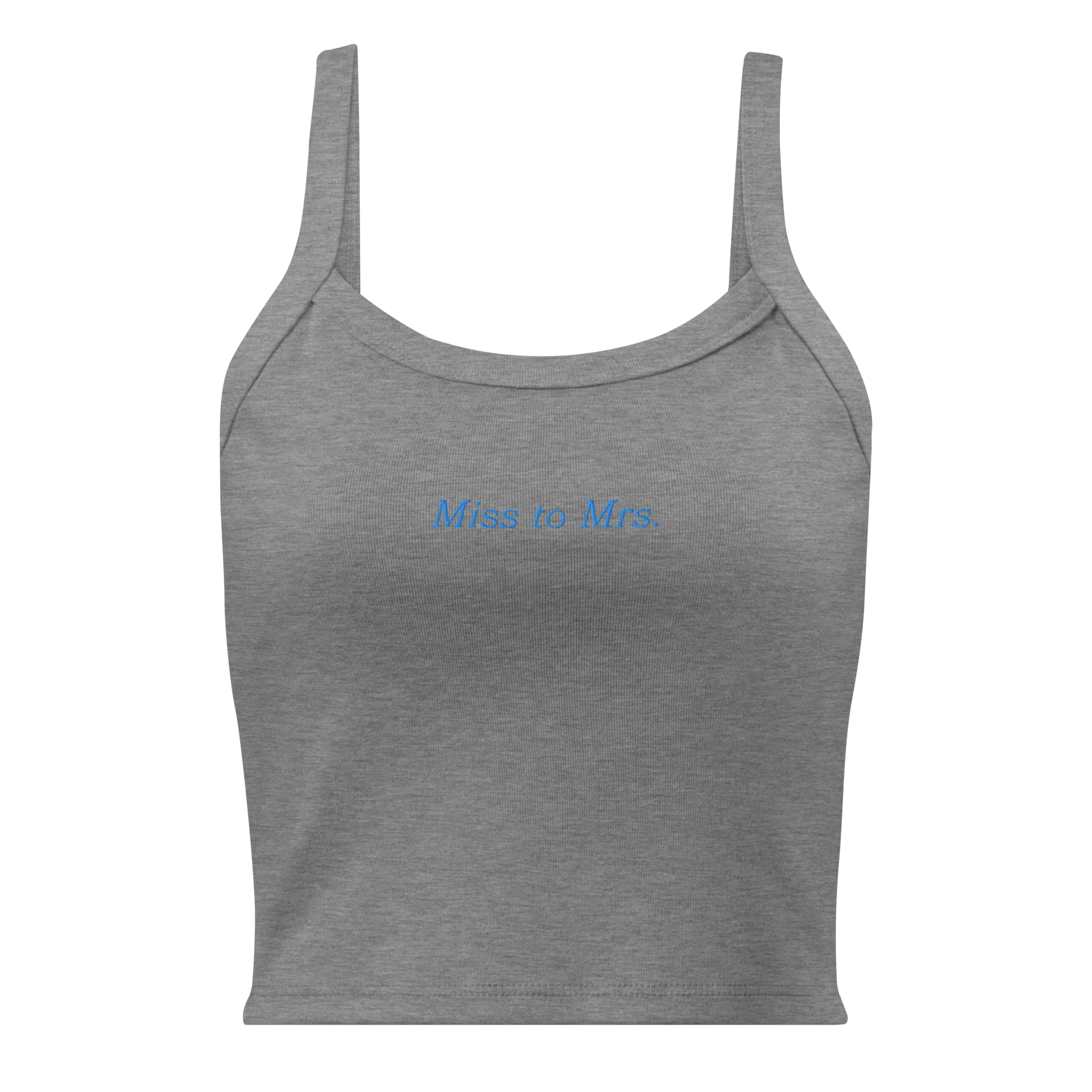 Miss to Mrs Bride Bachelorette Rib Embroidered Tank Top - Image 8