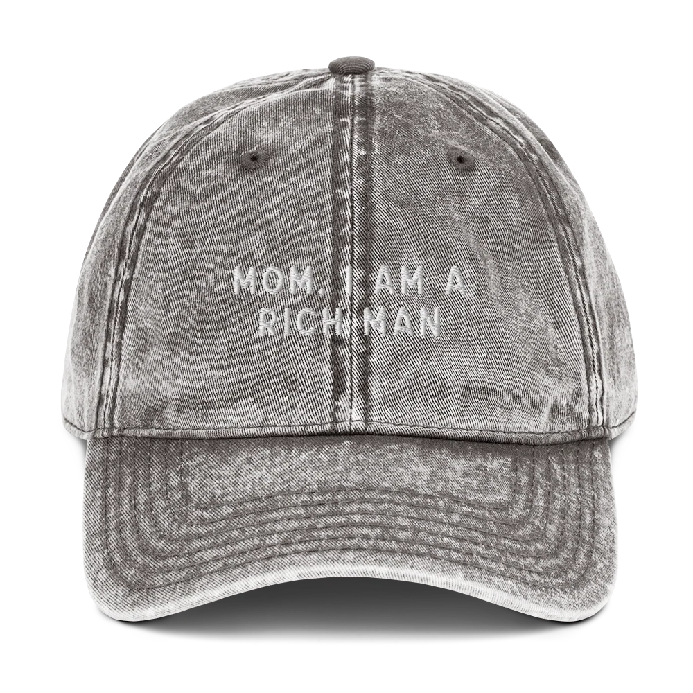 Mom, I am a Rich Man Embroidered Vintage Cap - Image 5