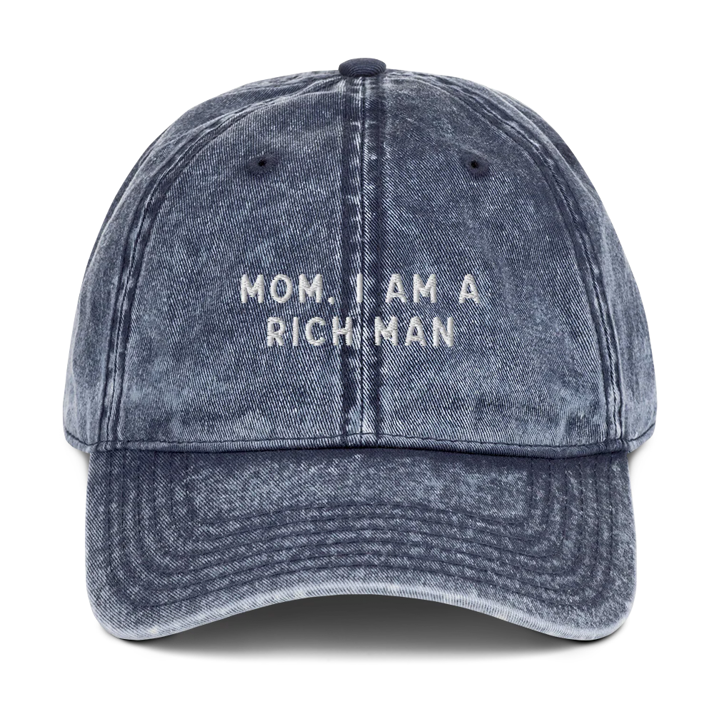 Mom, I am a Rich Man Embroidered Vintage Cap - Image 8