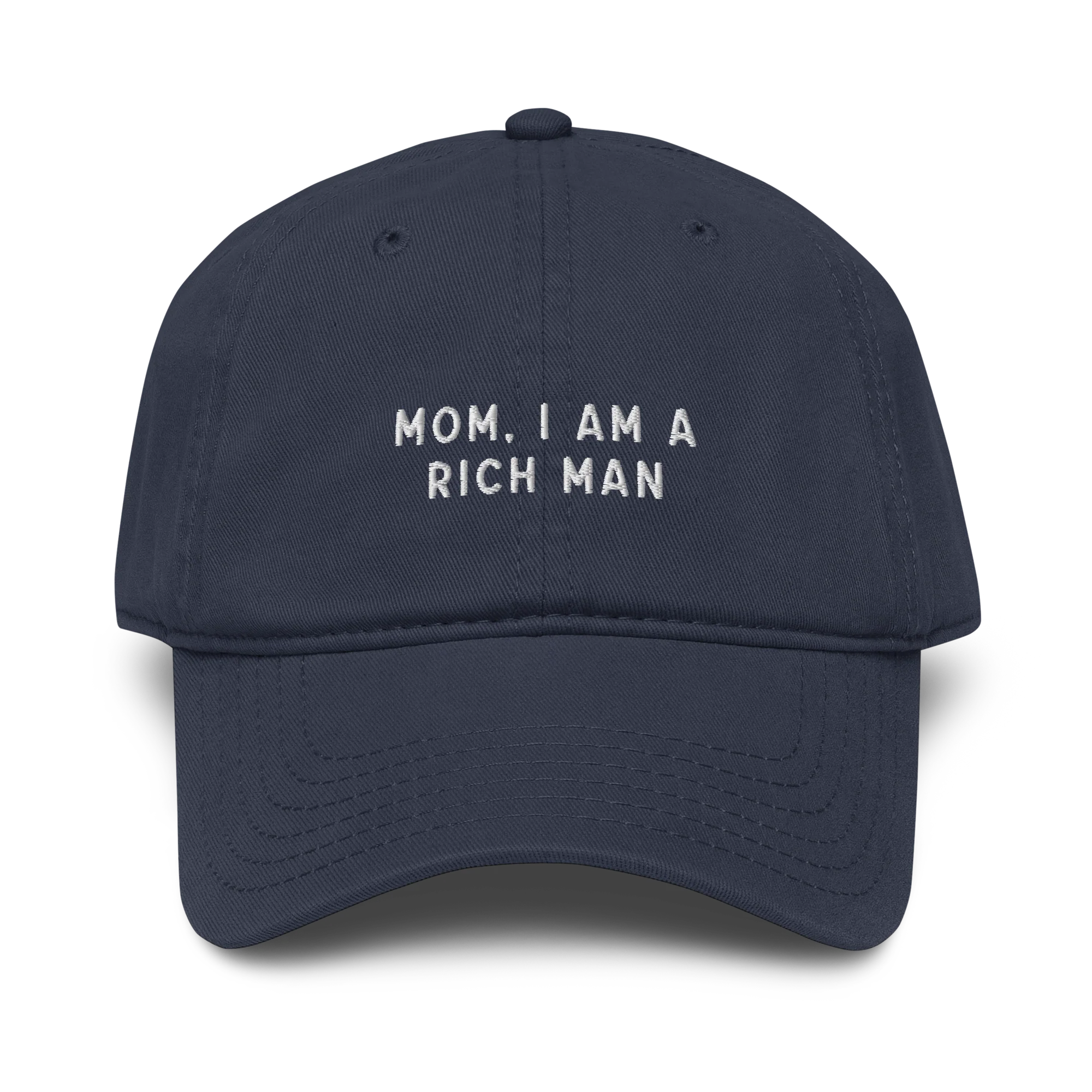 Mom, I am a Rich Man Embroidered Vintage Wash Baseball Cap