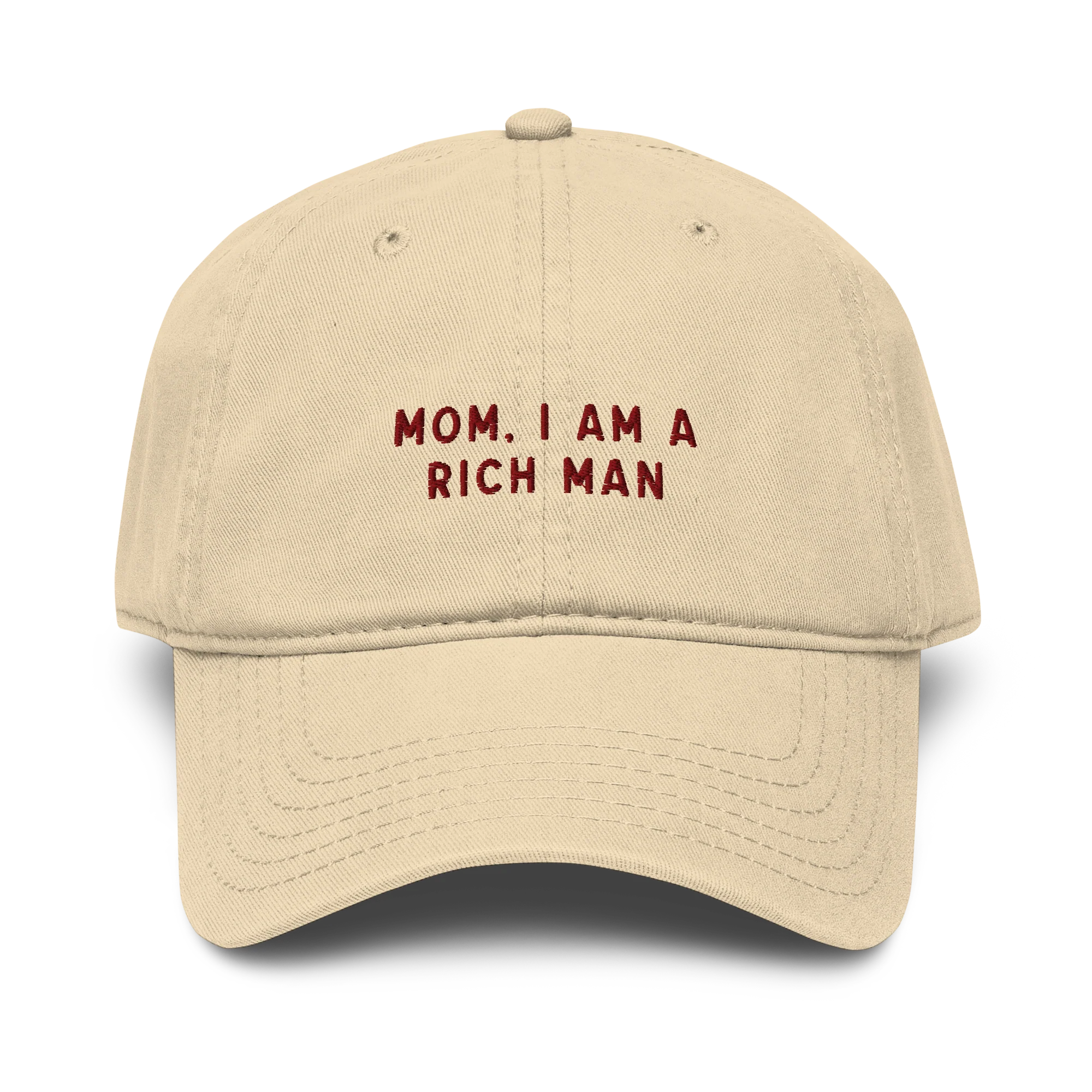 Mom, I am a Rich Man Embroidered Vintage Wash Baseball Cap - Image 5