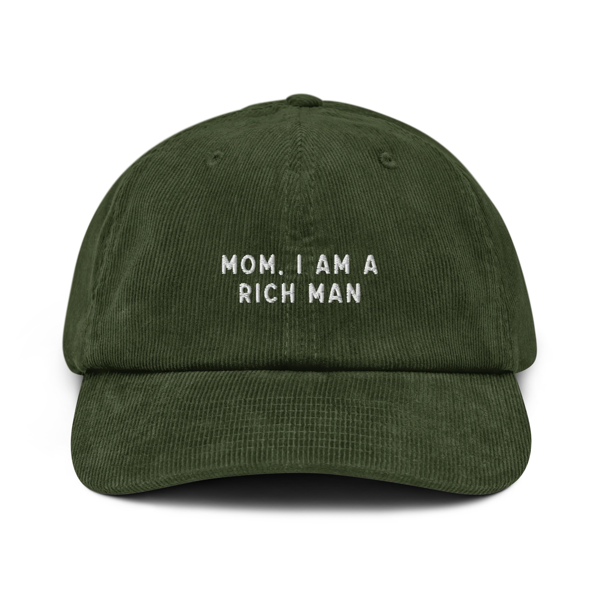 Mom, I am a Rich Man Feminist Embroidered Corduroy Hat