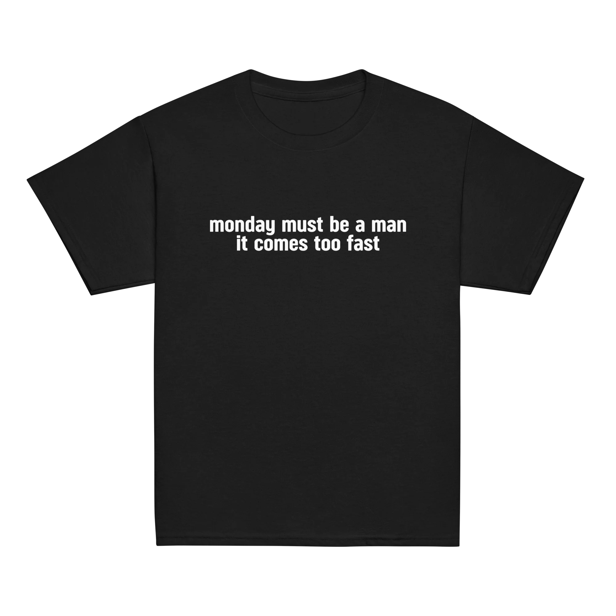 Monday Must Be a Man Comes Too Fast Baby Tee - Image 9