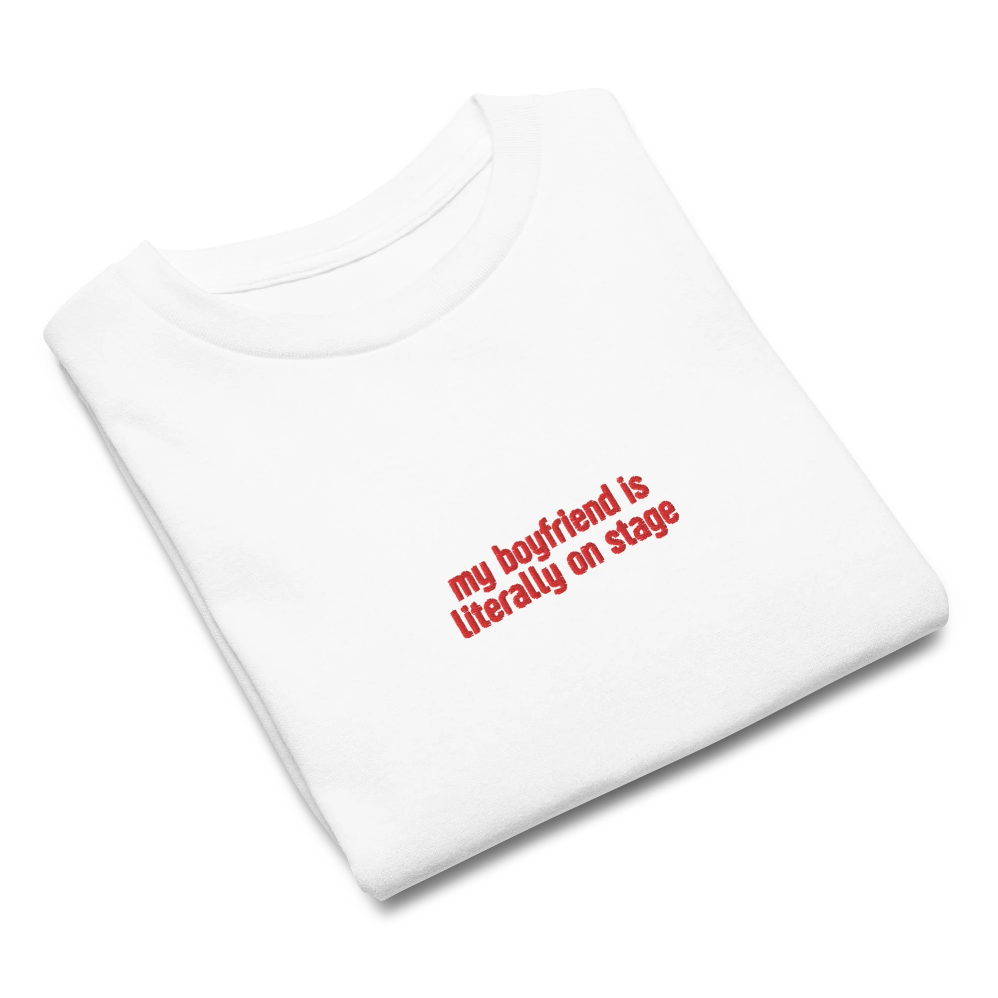 My Boyfriend is Literally on Stage Embroidered Baby Tee - Image 6