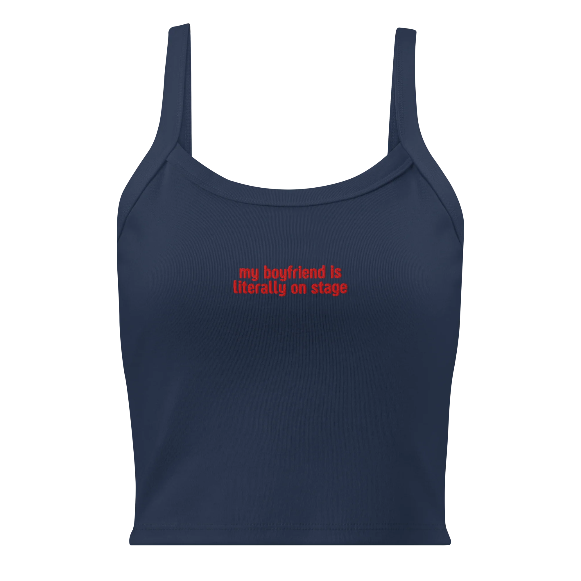 My Boyfriend is Literally on Stage Rib Embroidered Tank Top - Image 5