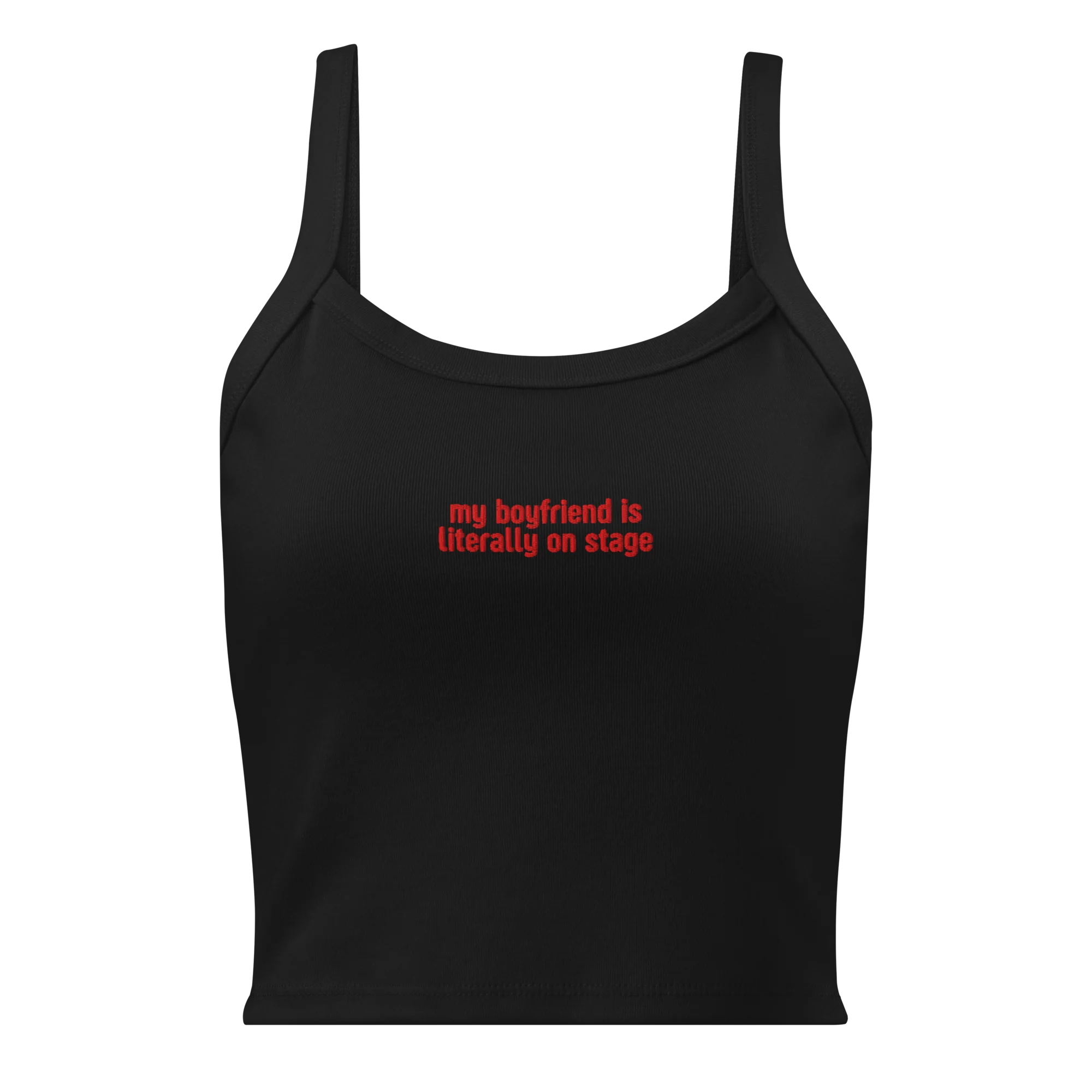 My Boyfriend is Literally on Stage Rib Embroidered Tank Top - Image 6