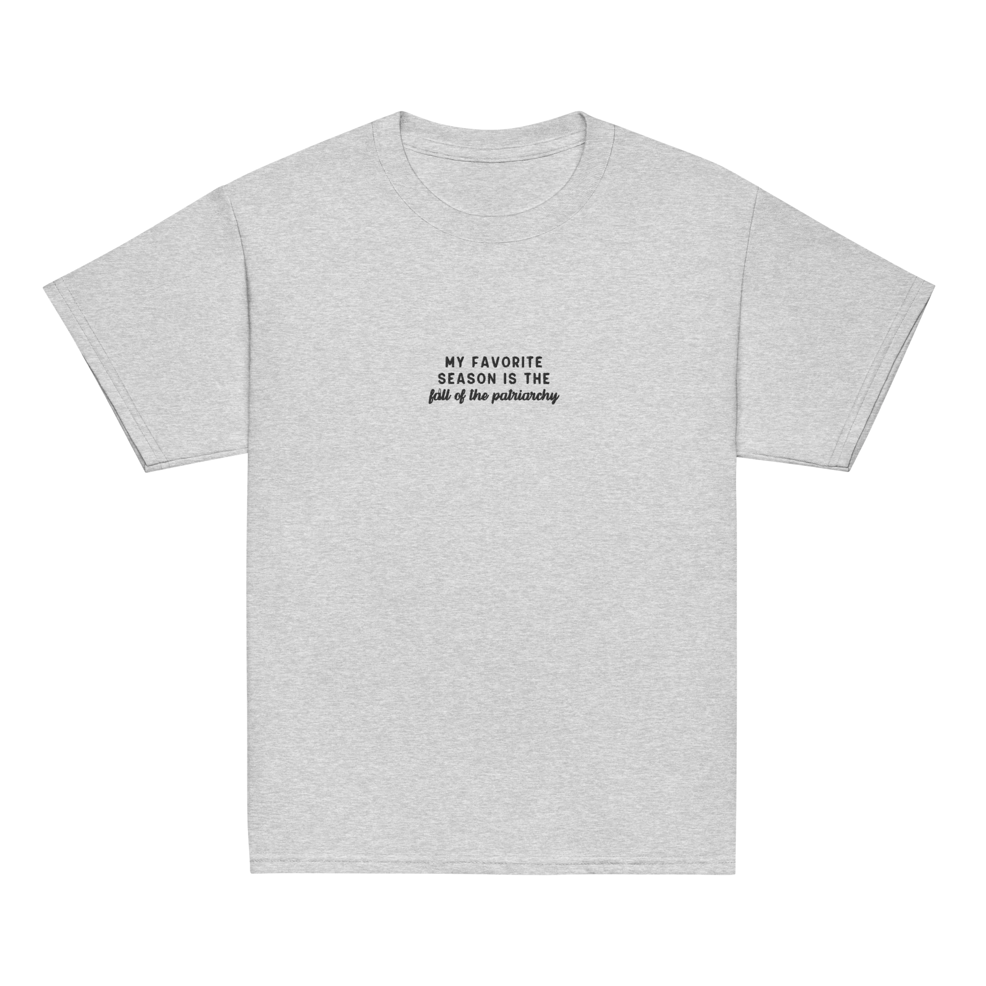 My Favorite Season Fall Patriarchy Embroidered Baby Tee - Image 4
