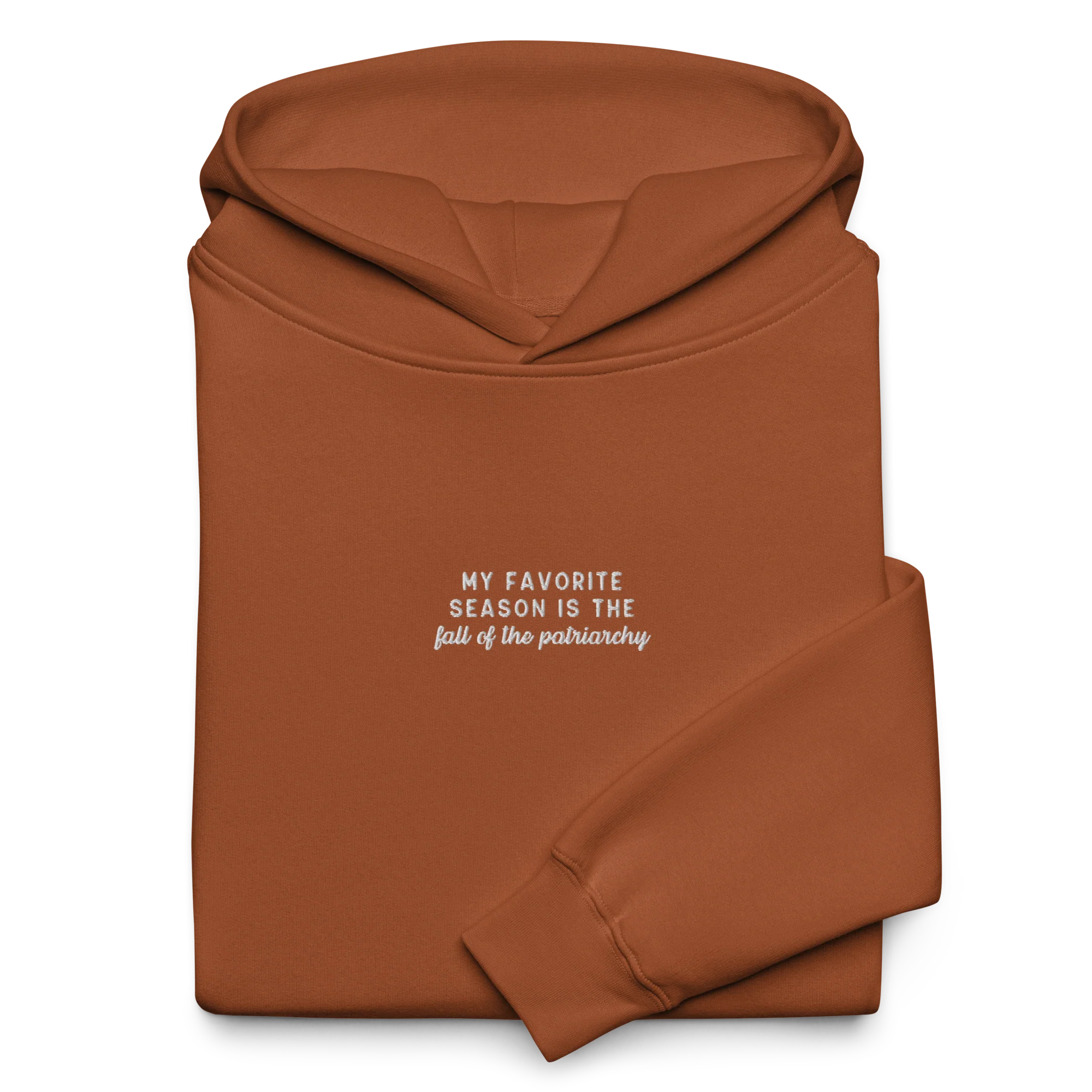 My Favorite Season Fall Patriarchy Embroidered Premium Oversized Hoodie - Image 3