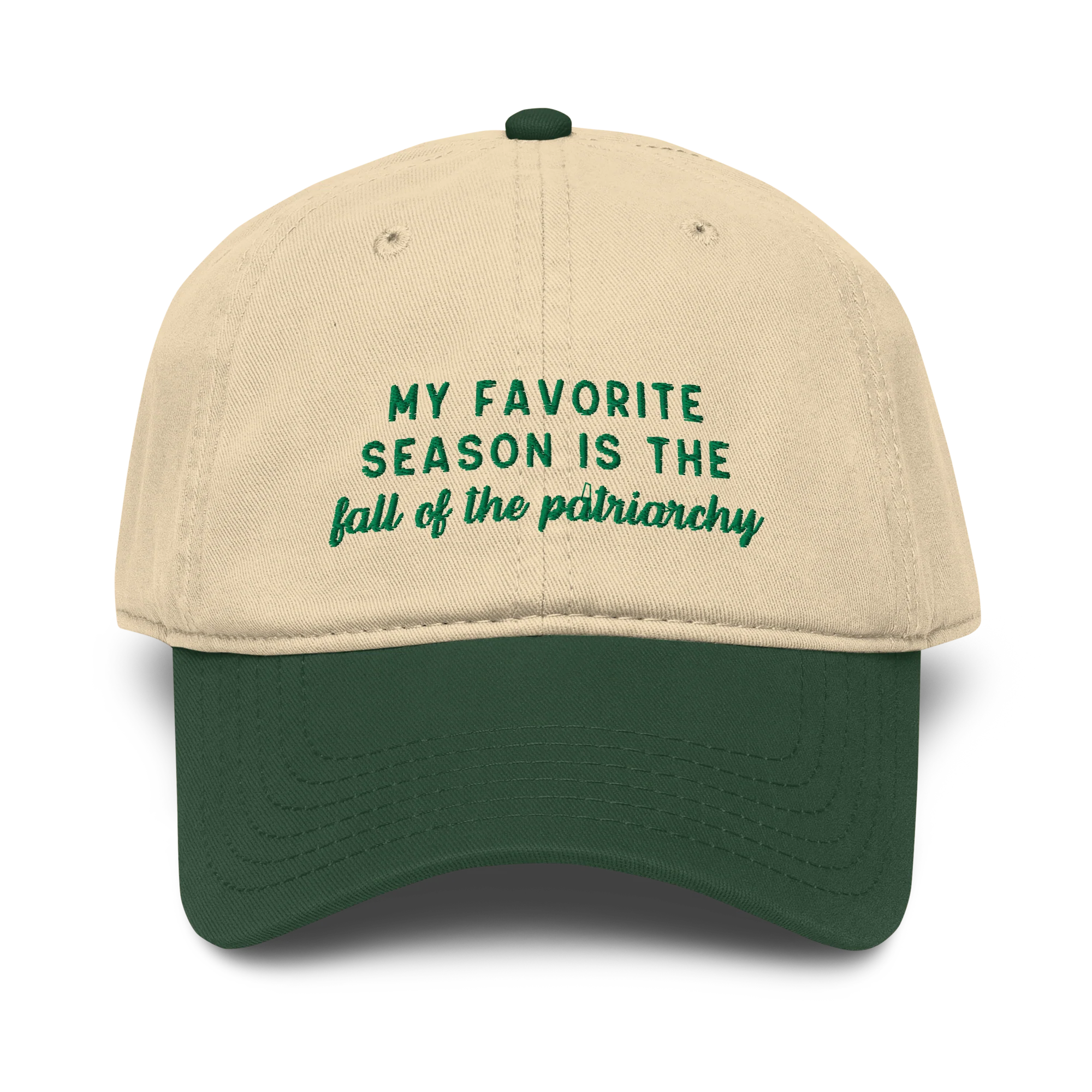My Favorite Season Fall Patriarchy Embroidered Vintage Wash Baseball Cap - Image 4