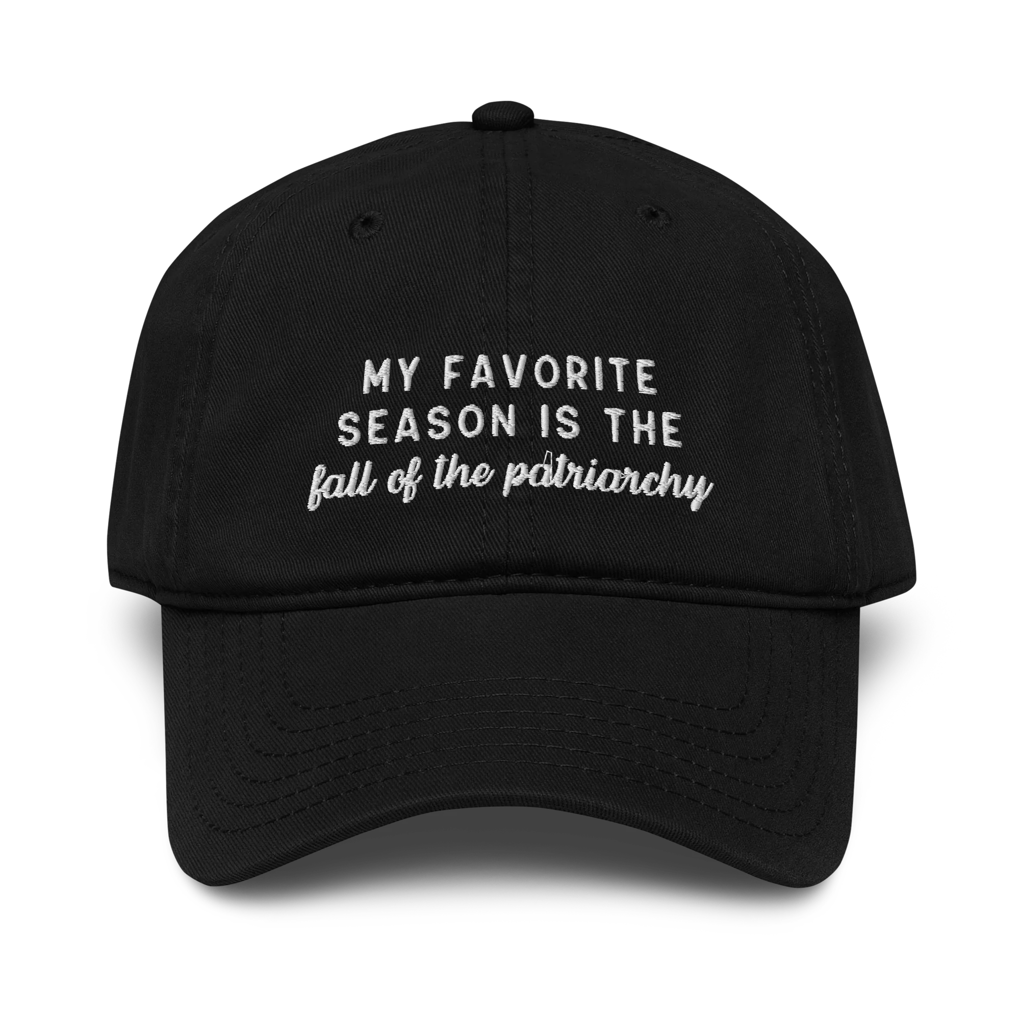 My Favorite Season Fall Patriarchy Embroidered Vintage Wash Baseball Cap - Image 6
