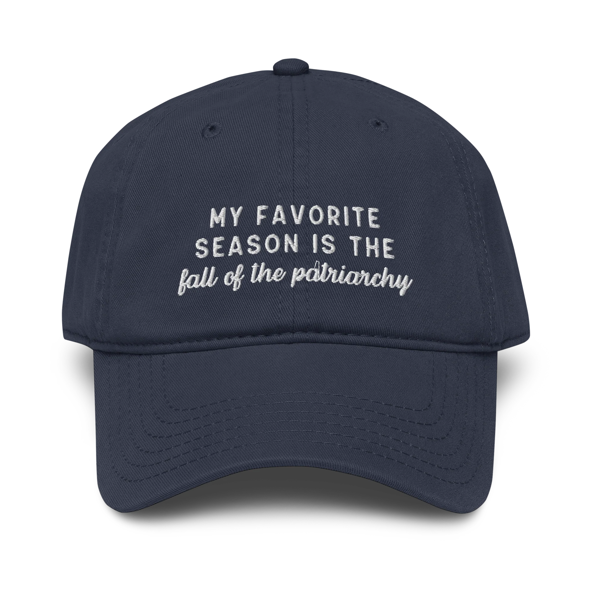 My Favorite Season Fall Patriarchy Embroidered Vintage Wash Baseball Cap - Image 7