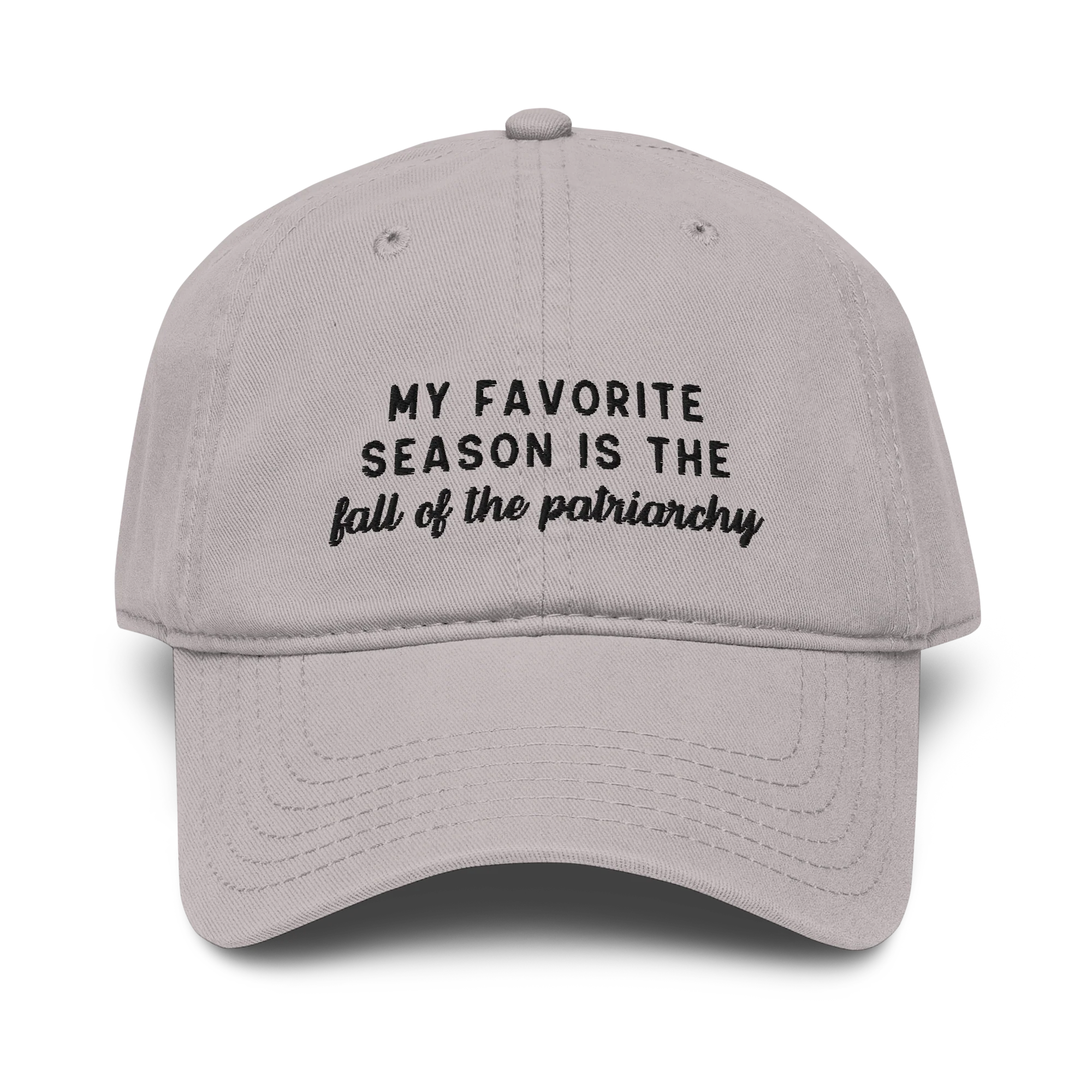 My Favorite Season Fall Patriarchy Embroidered Vintage Wash Baseball Cap - Image 8
