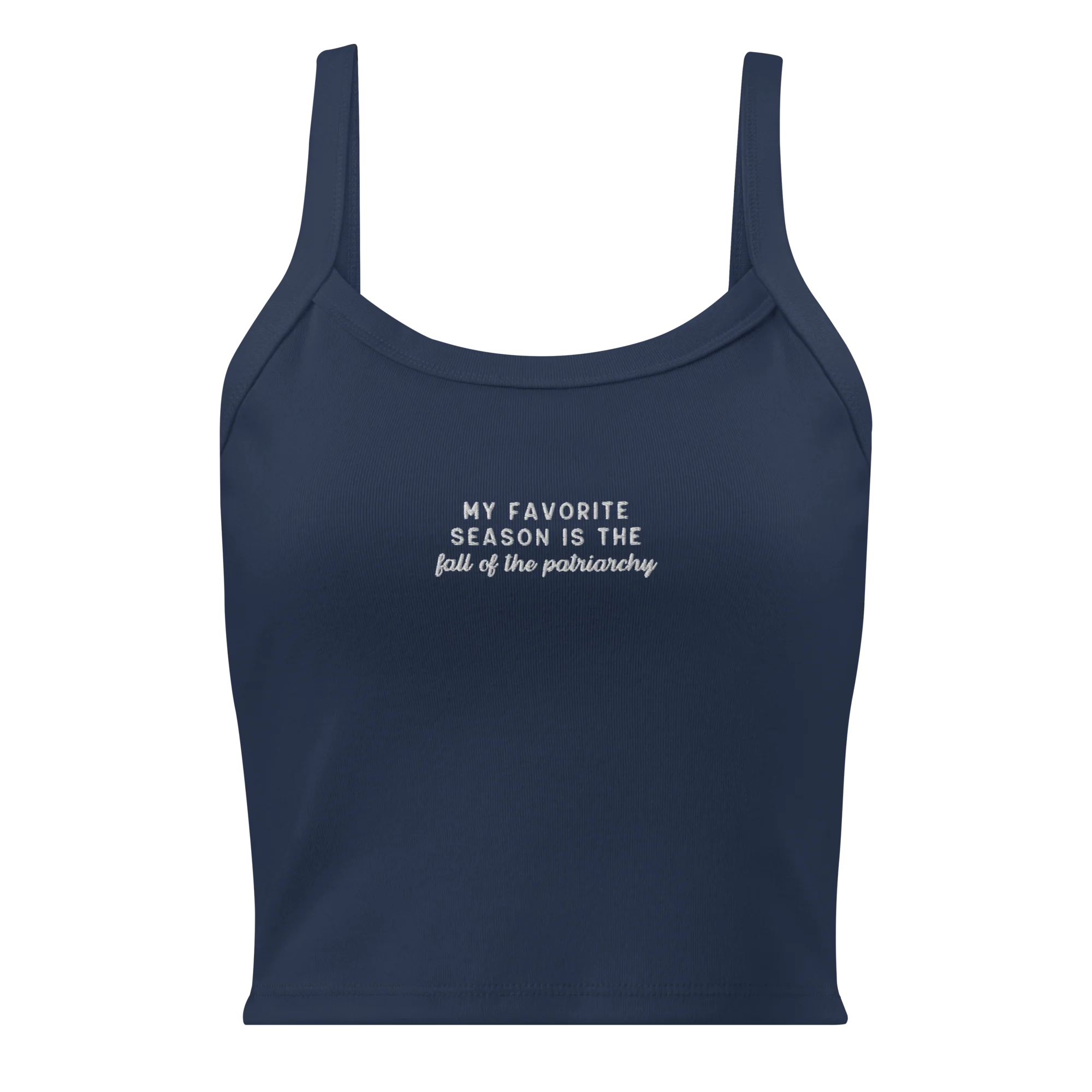 My Favorite Season Fall Patriarchy Rib Embroidered Tank Top - Image 5