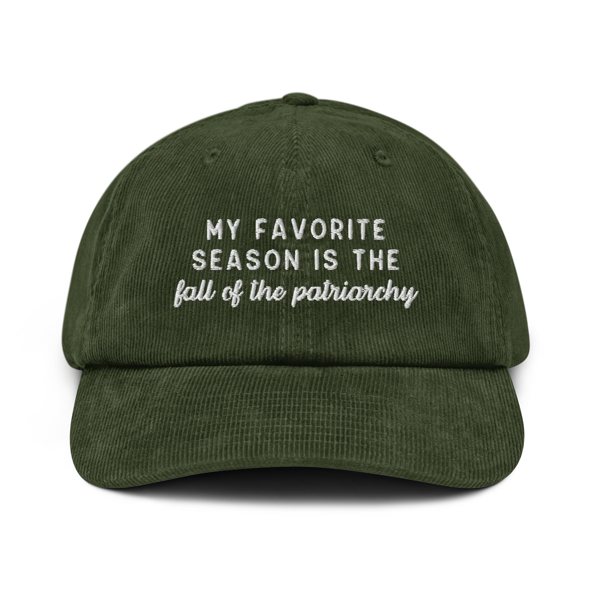 My Favorite Season Is The Fall Of The Patriarchy Embroidered Corduroy Hat - Image 4