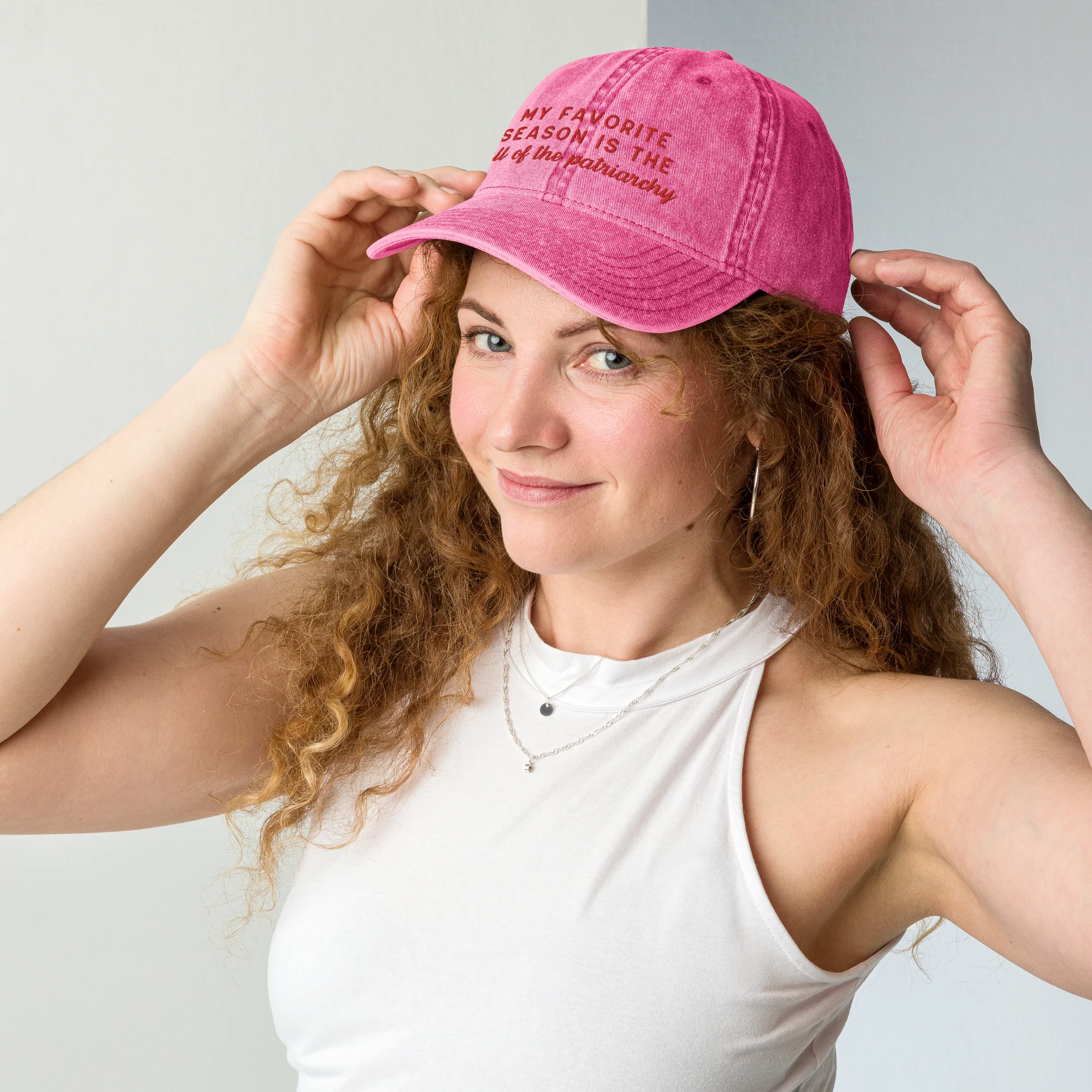 My Favorite Season Is The Fall Of The Patriarchy Embroidered Vintage Cap - Image 6