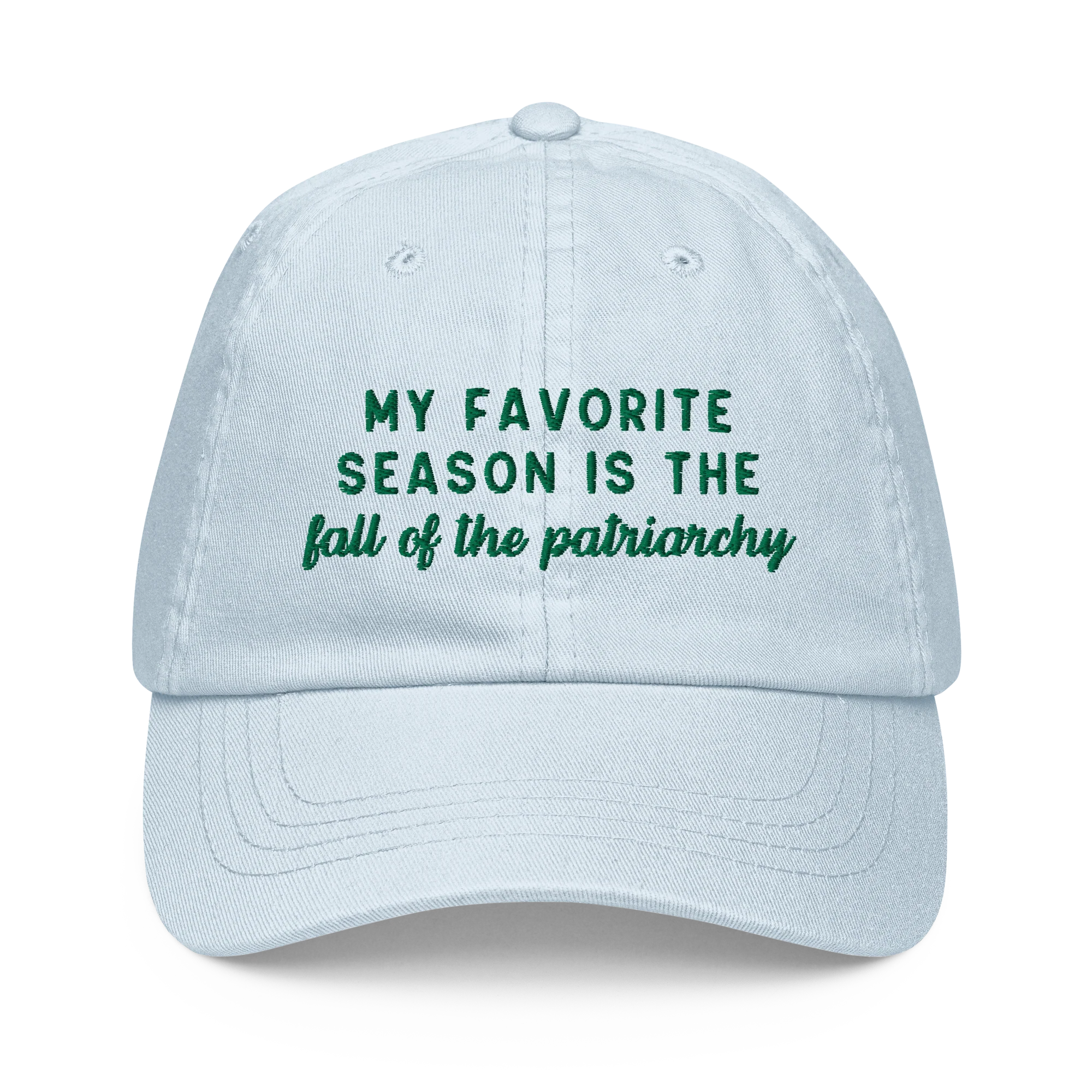 My Favorite Season Is The Fall Of The Patriarchy Embroidered Pastel Baseball Cap - Image 6