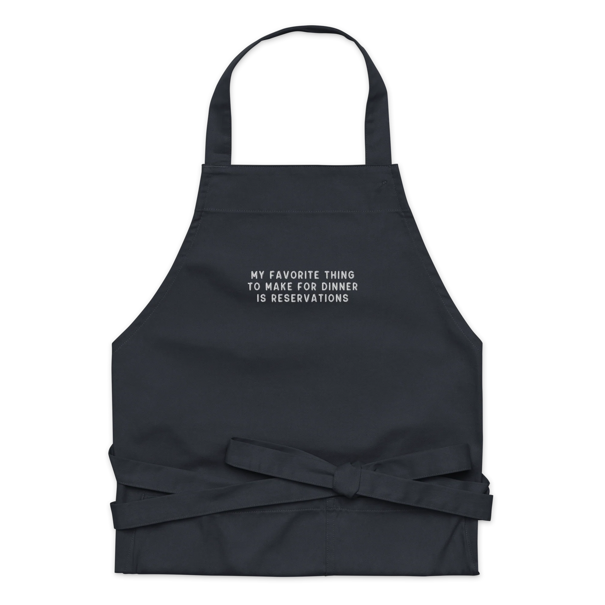 My Favorite Thing to Make for Dinner Embroidered Organic Cotton Apron - Image 7