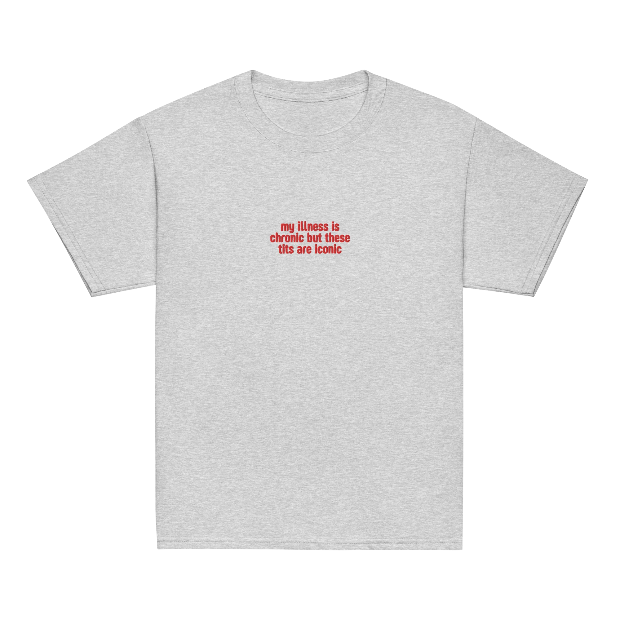 My Illness Chronic But Tits Iconic Embroidered Baby Tee - Image 8