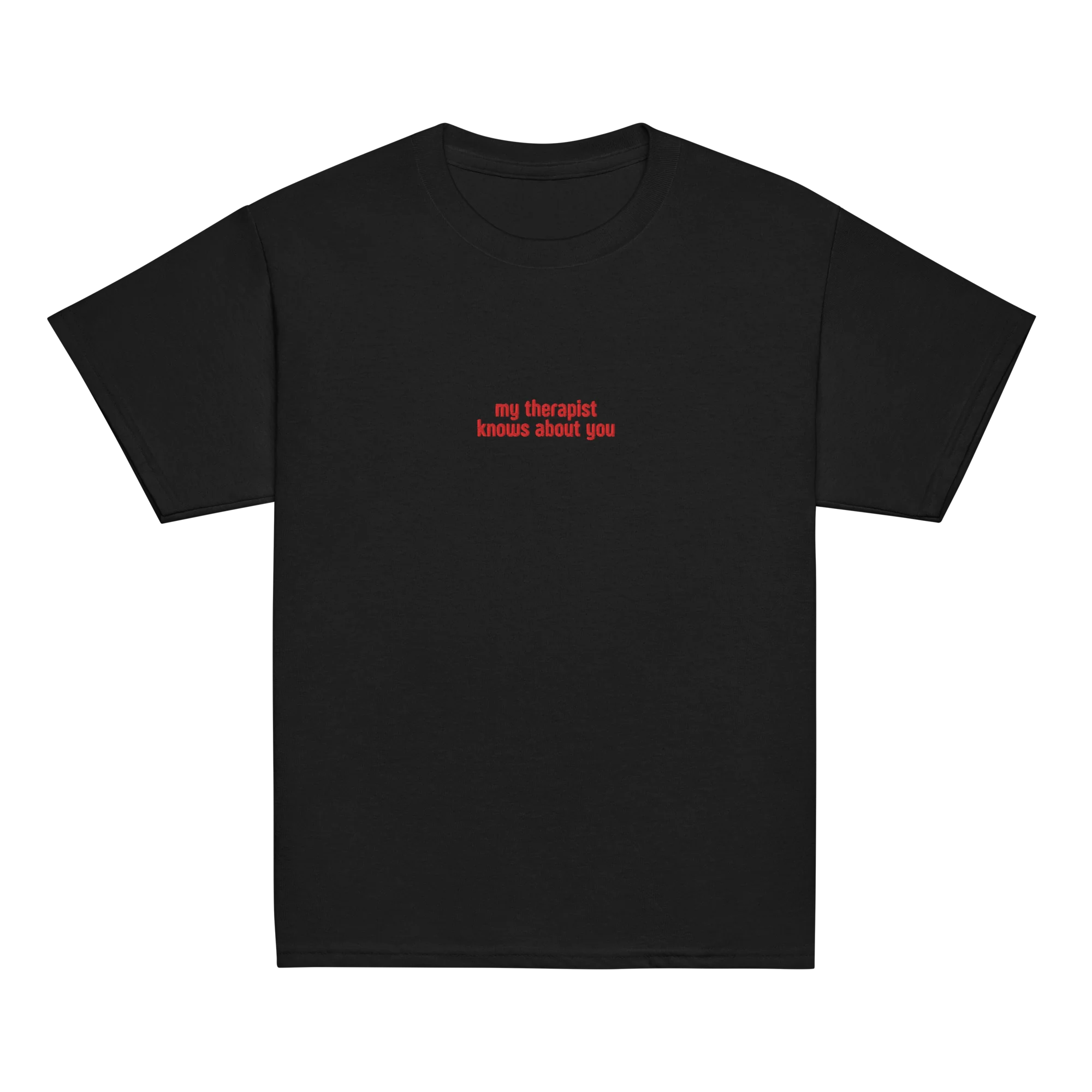 My Therapist Knows About You Embroidered Baby Tee - Image 11