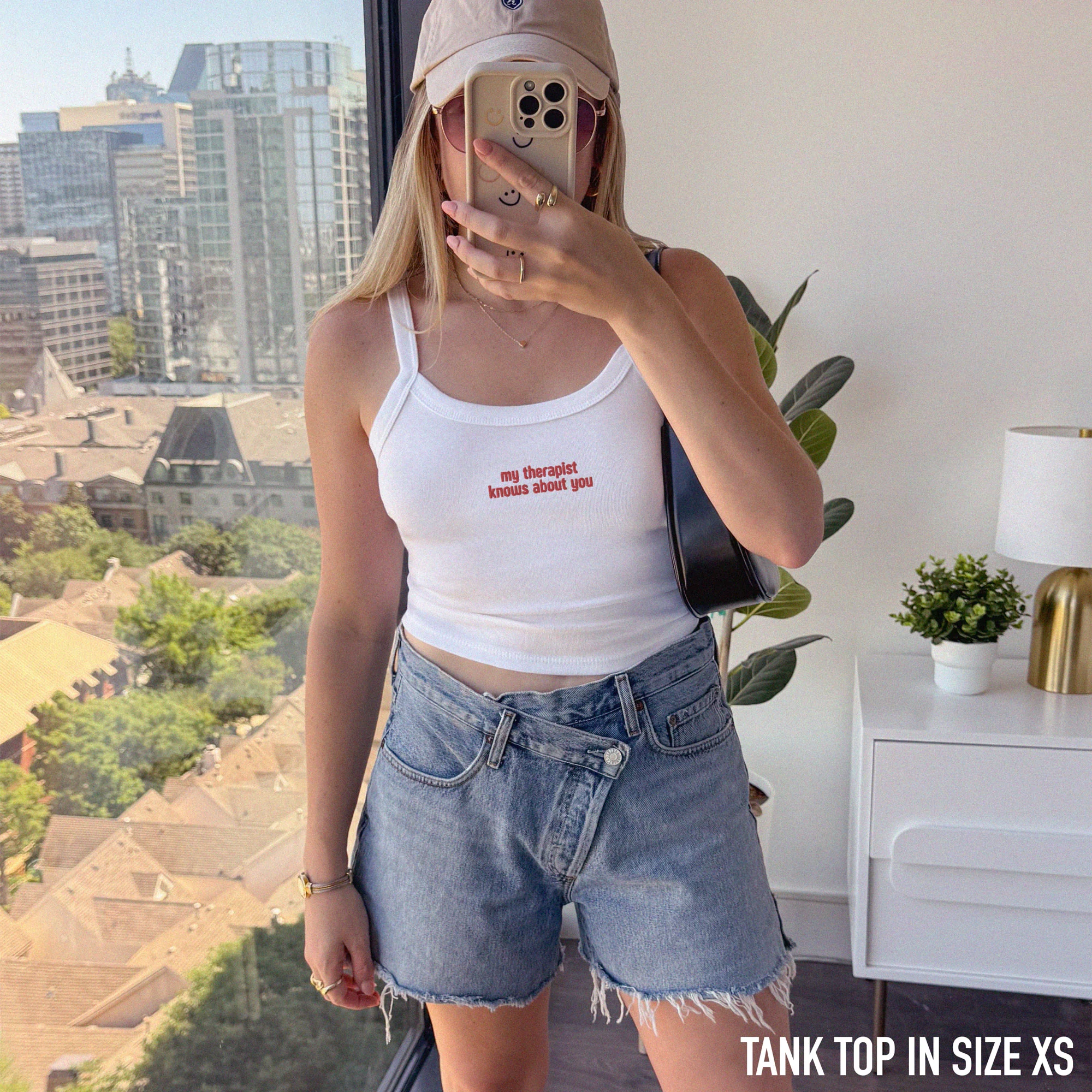 My Therapist Knows About You Rib Embroidered Tank Top - Image 2