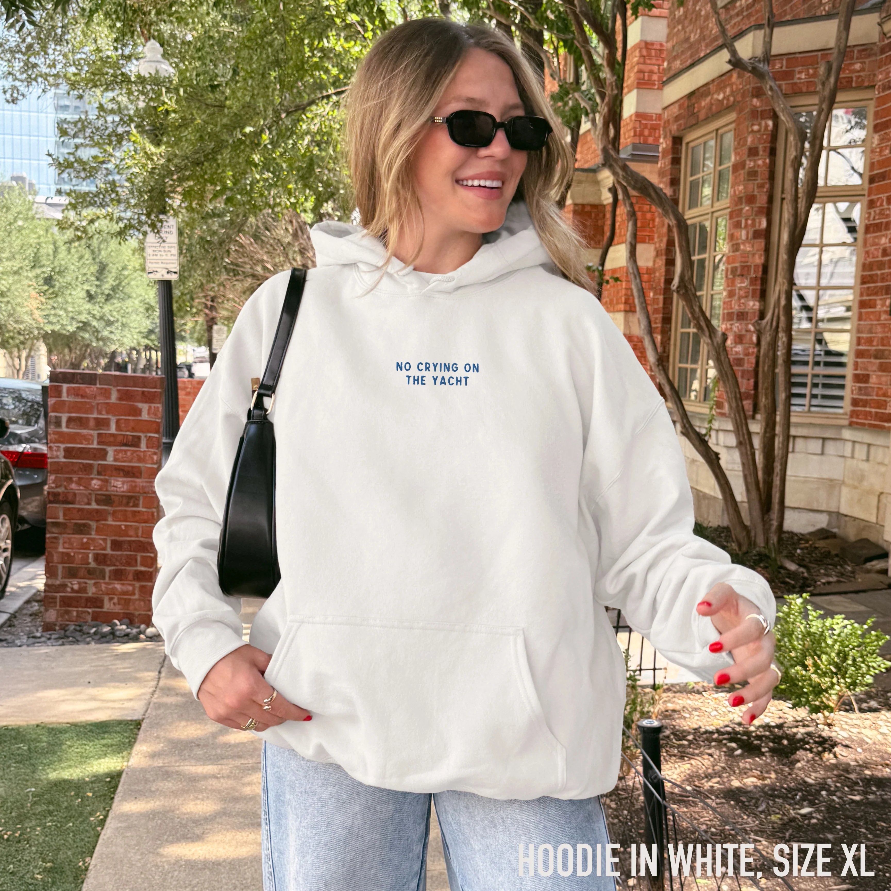 No Crying on the Yacht Embroidered Hoodie - Image 2