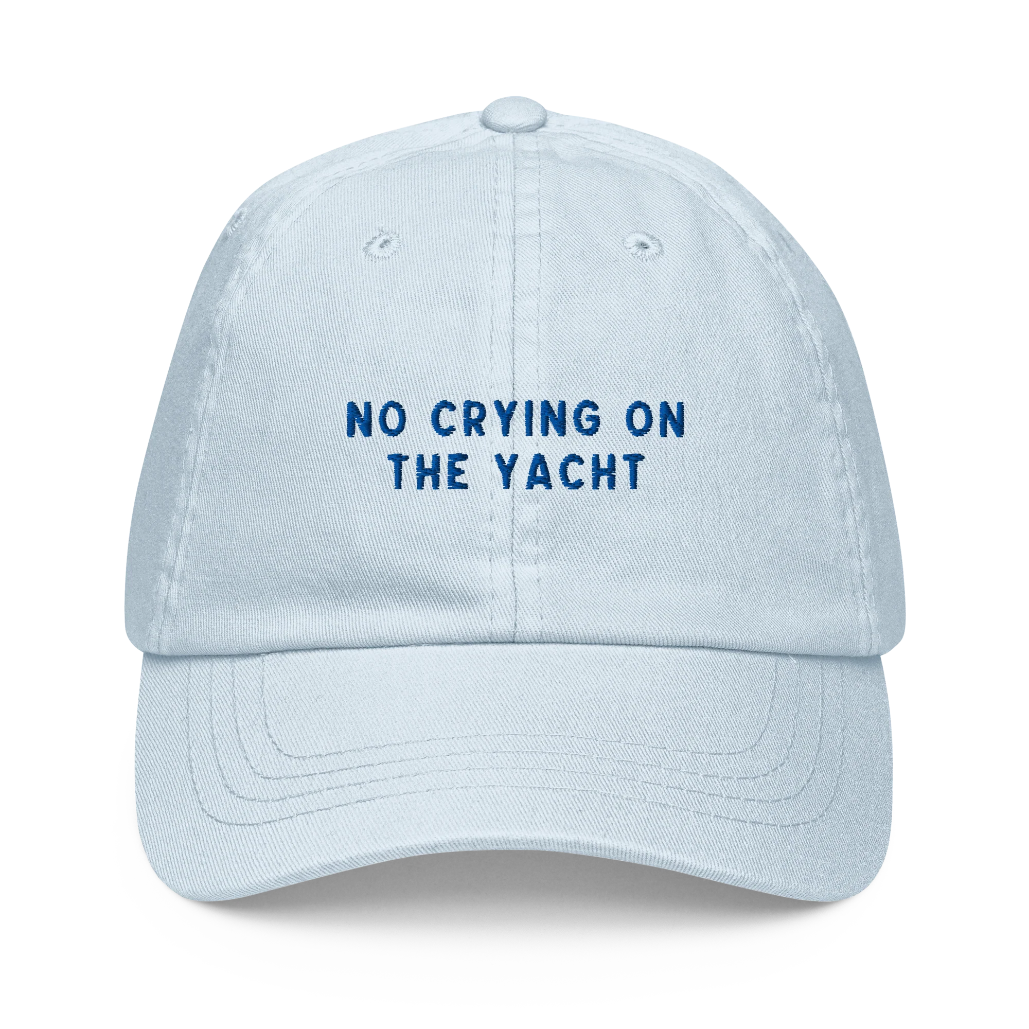 No Crying on the Yacht Embroidered Pastel Baseball Cap