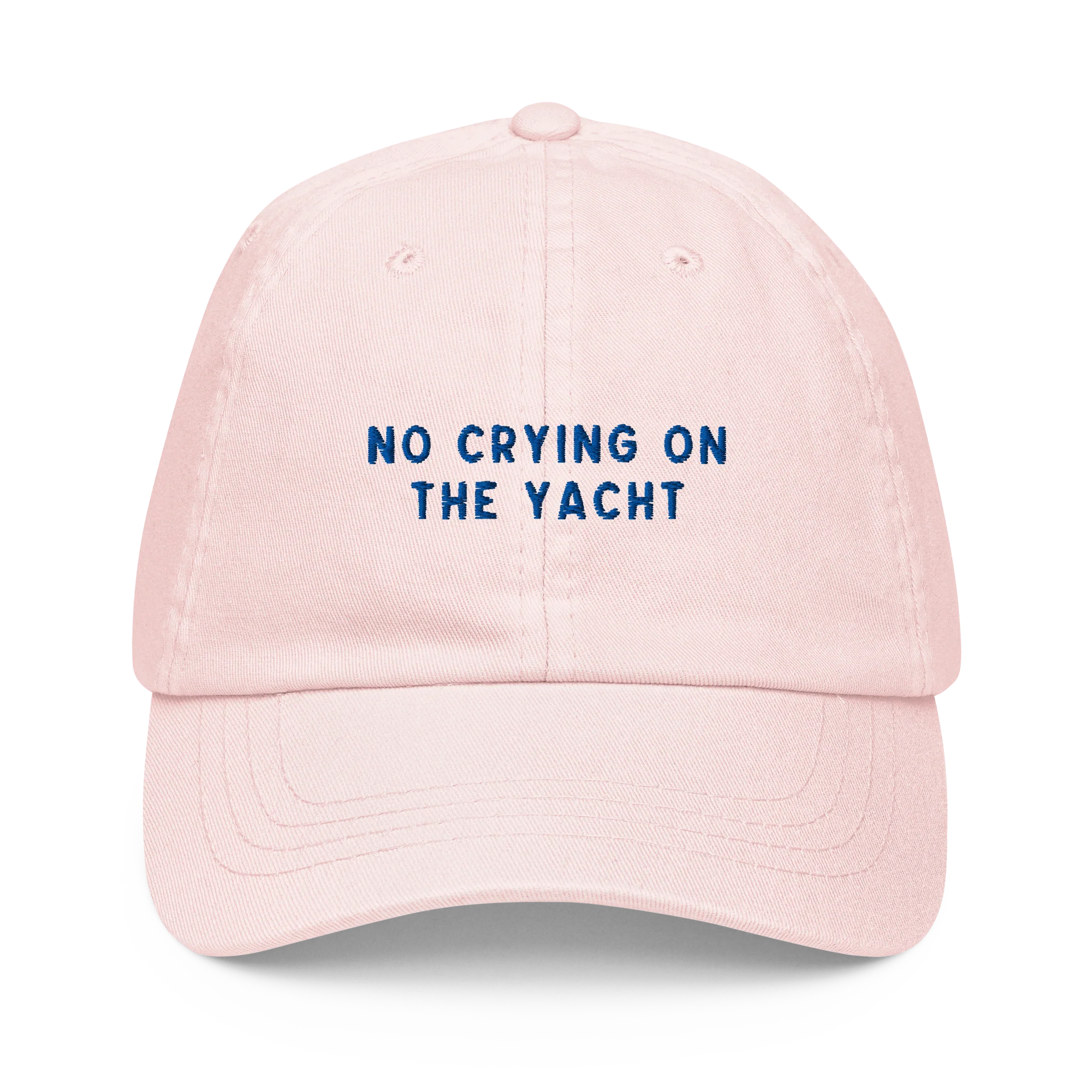 No Crying on the Yacht Embroidered Pastel Baseball Cap - Image 4