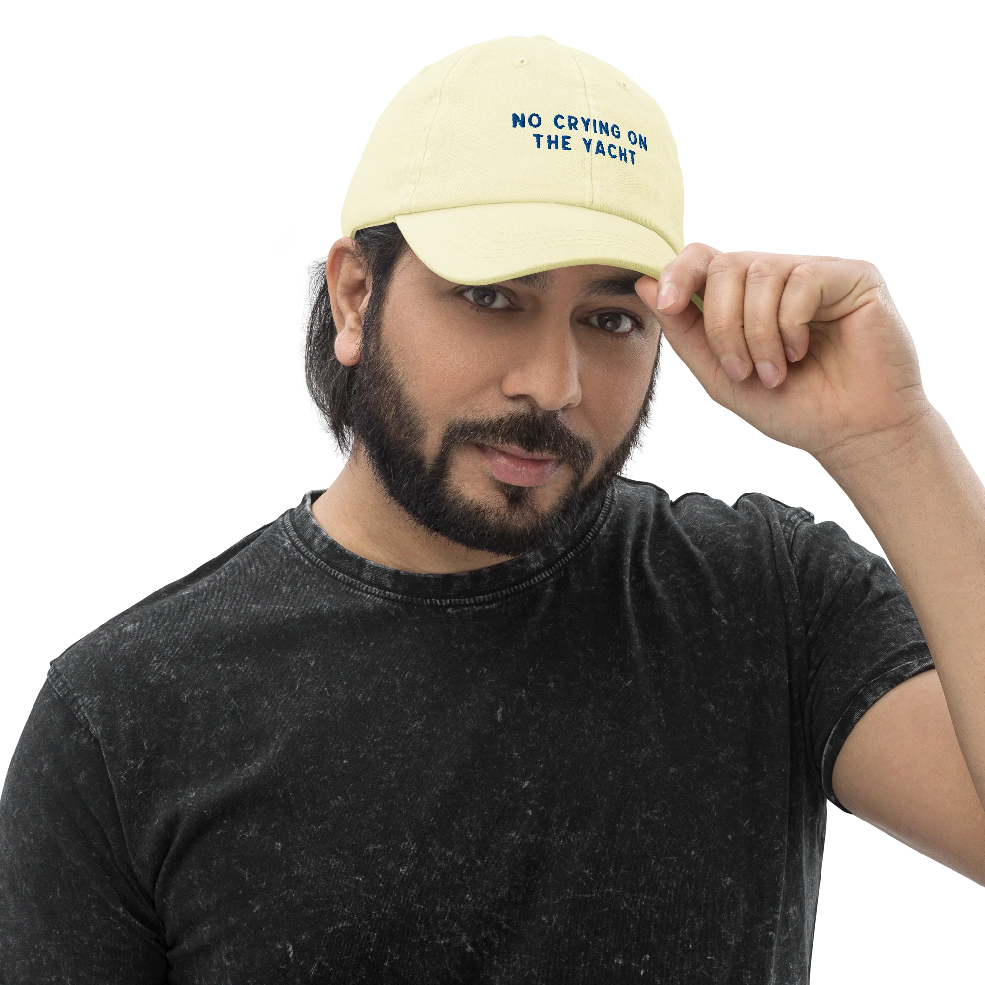 No Crying on the Yacht Embroidered Pastel Baseball Cap - Image 6