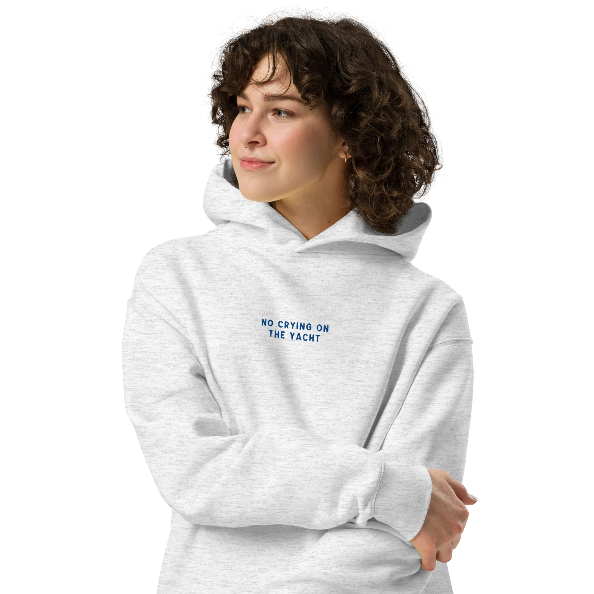 No Crying on the Yacht Embroidered Premium Oversized Hoodie - Image 6