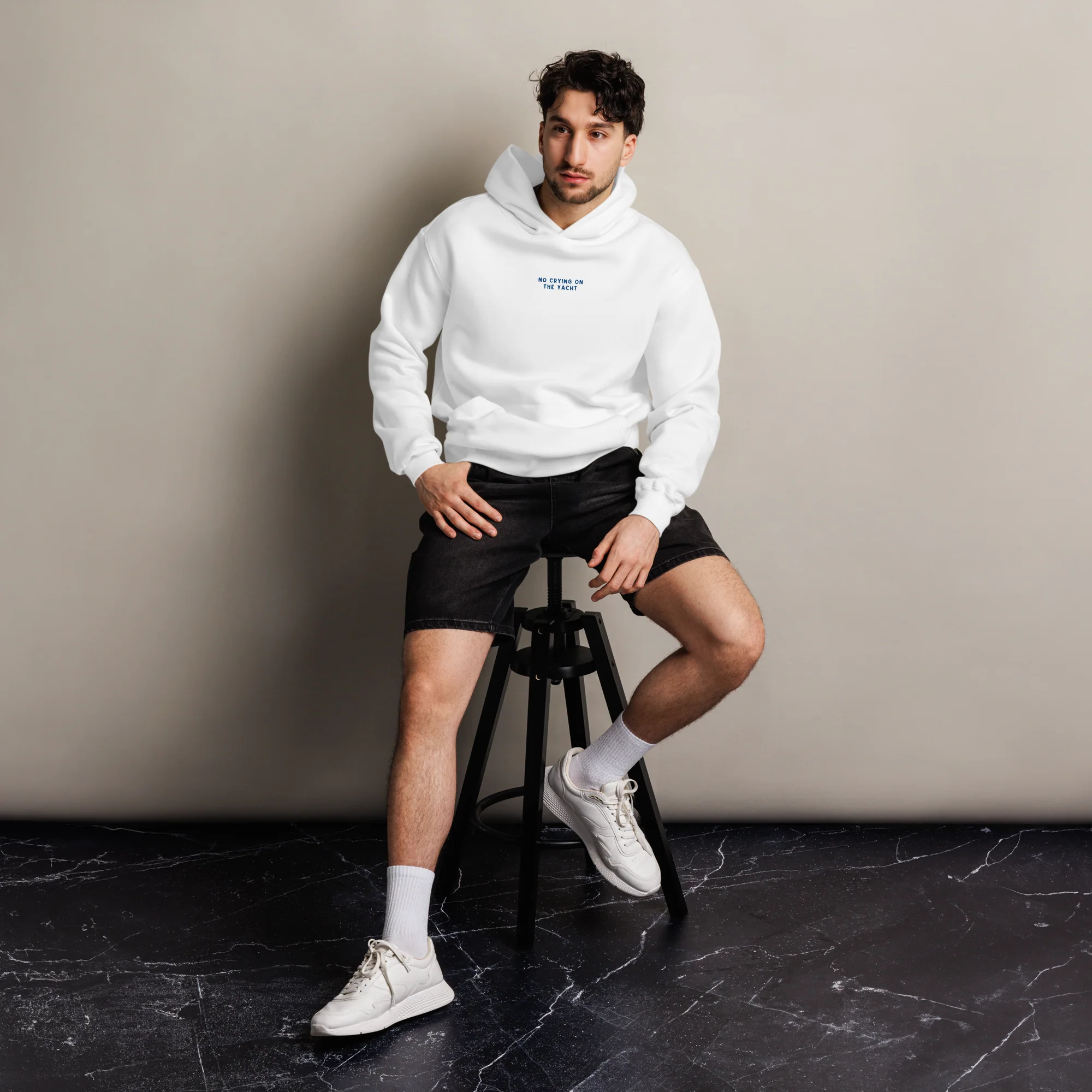 No Crying on the Yacht Embroidered Premium Oversized Hoodie - Image 9